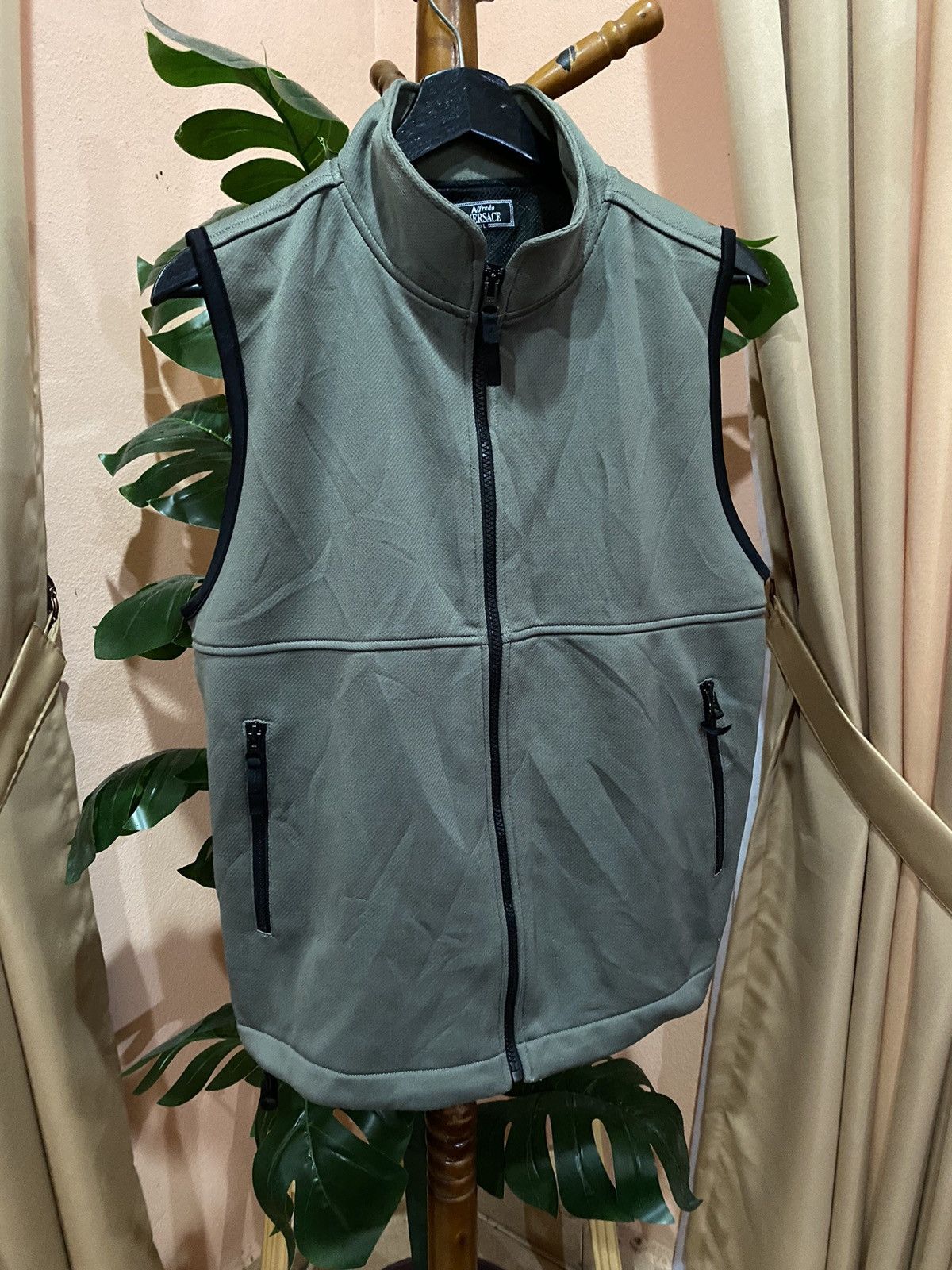 Japanese Brand Alfredo Versace Olive Green Utility Vest – Minimalist Size US L / EU 52-54 / 3 - 3 Thumbnail