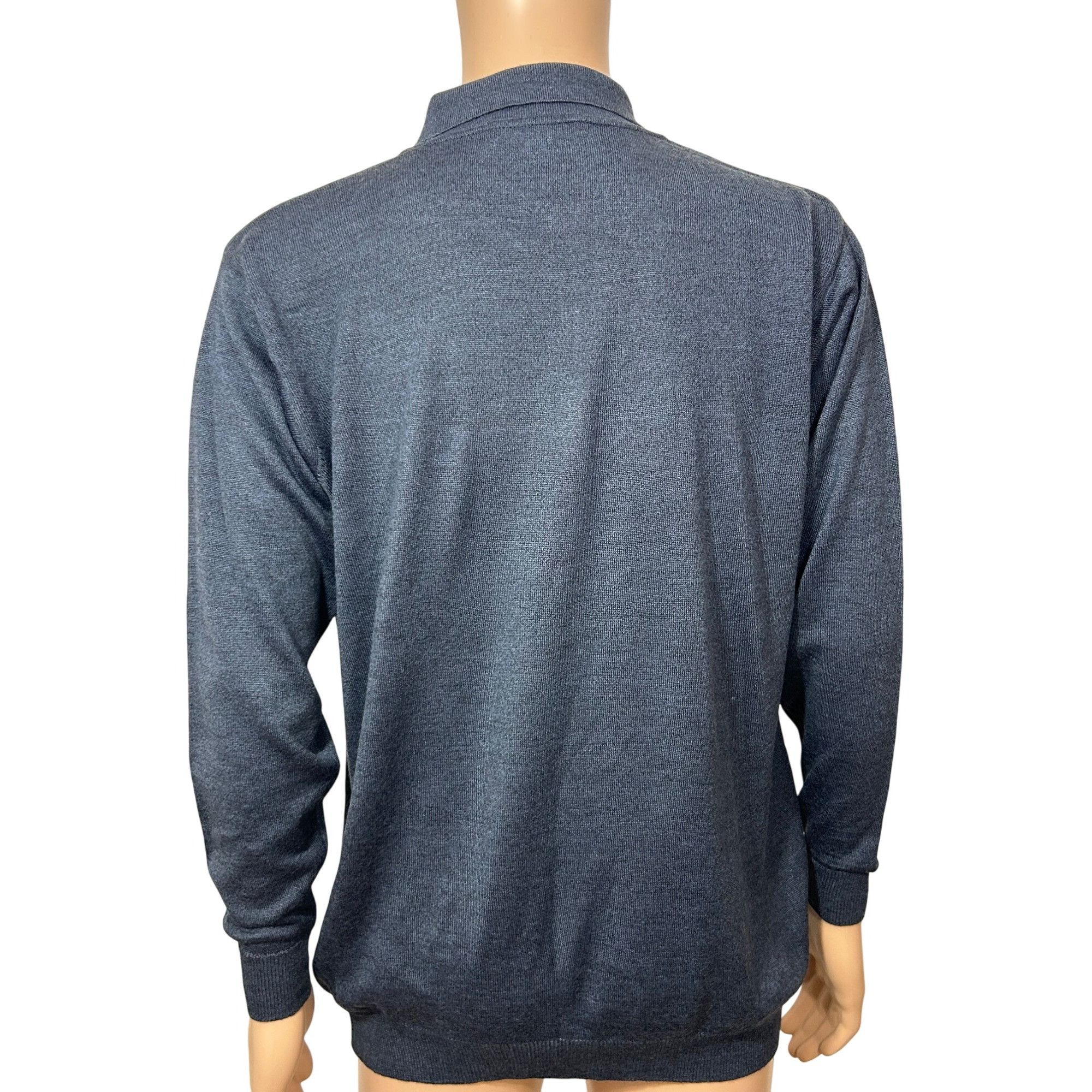 Pronto Uomo Pronto Uomo Men’s Blue Sweater L Vintage 1/4 Zip Long Sleeve Size US L / EU 52-54 / 3 - 2 Thumbnail