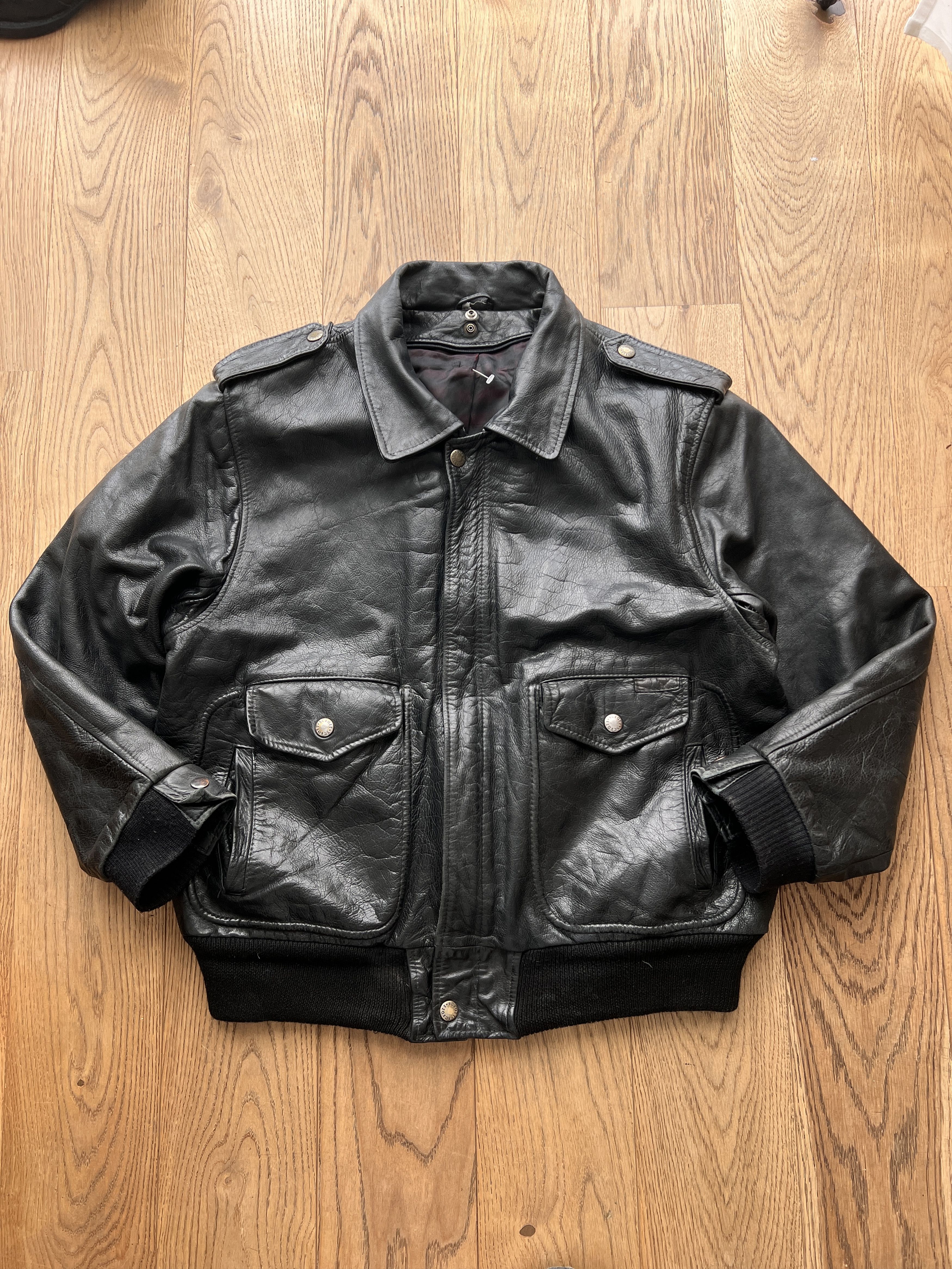 Diesel VTG Schott Avirex style leather bomber jacket US army flyer Size US M / EU 48-50 / 2 - 16 Thumbnail