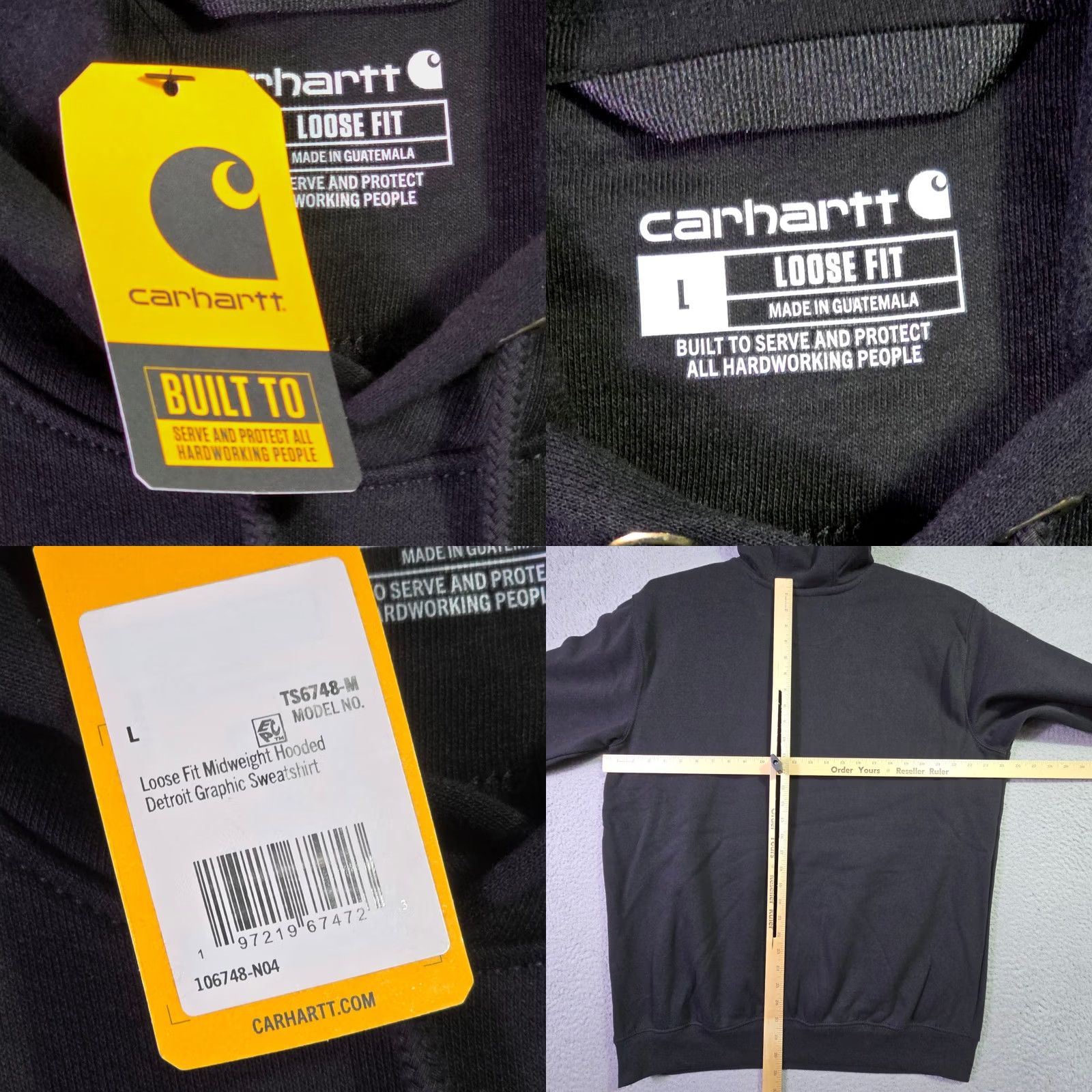 Carhartt Carhartt Hoodie Large Black Workwear Fleece Detroit Outdoor Mens Size US L / EU 52-54 / 3 - 8 Thumbnail