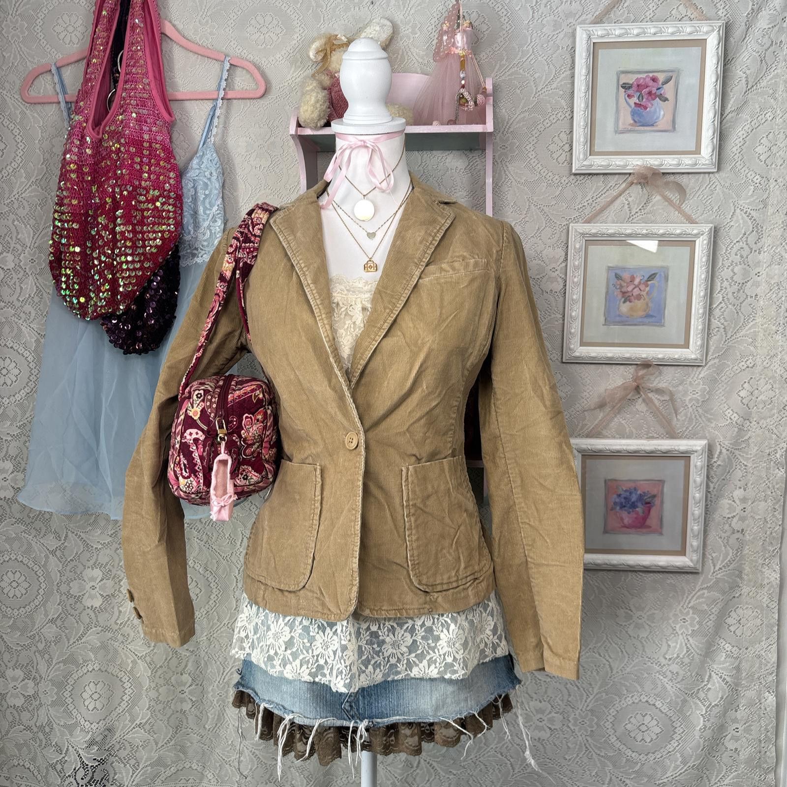 Gap y2k corduroy fitted button up jacket Size XS / US 0-2 / IT 36-38 - 1 Thumbnail