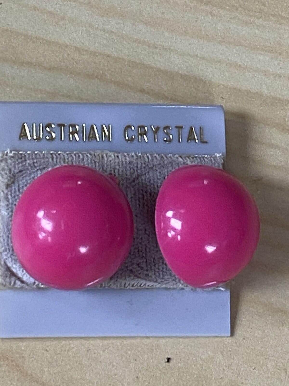The Unbranded Brand Vtg Pierced Earrings Pink Dome Round L Chunky 80s Y2K 90s Size ONE SIZE - 1 Thumbnail