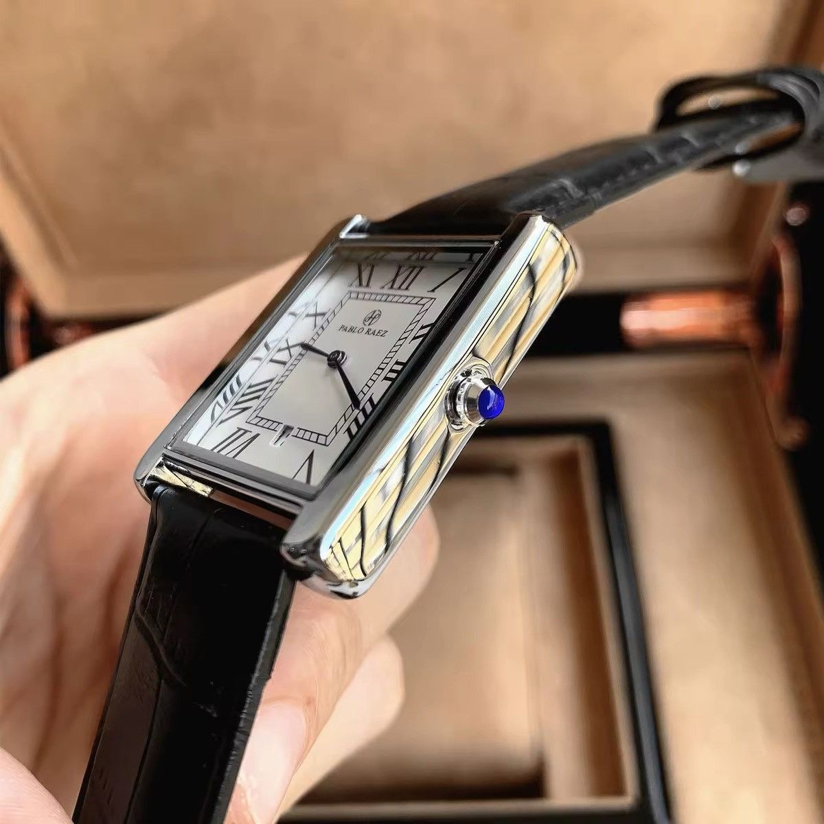 Leather Square Classical Watch Size ONE SIZE - 4 Thumbnail