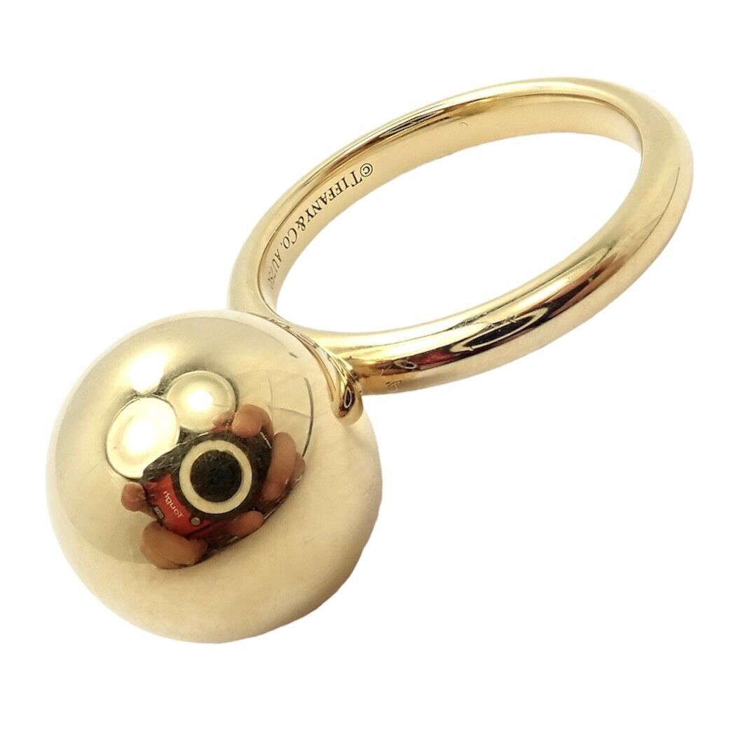 Tiffany Co 18k Yellow Gold Hardware 12mm Large Ball Ring