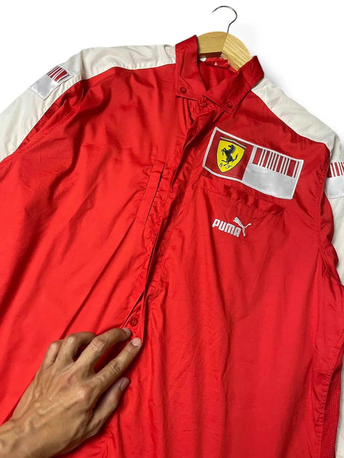 Ferrari × Puma × Vintage FERRARI F1 x PUMA BARCODE LONG SLEEVE SHIRT (85) Size US L / EU 52-54 / 3 - 7 Thumbnail