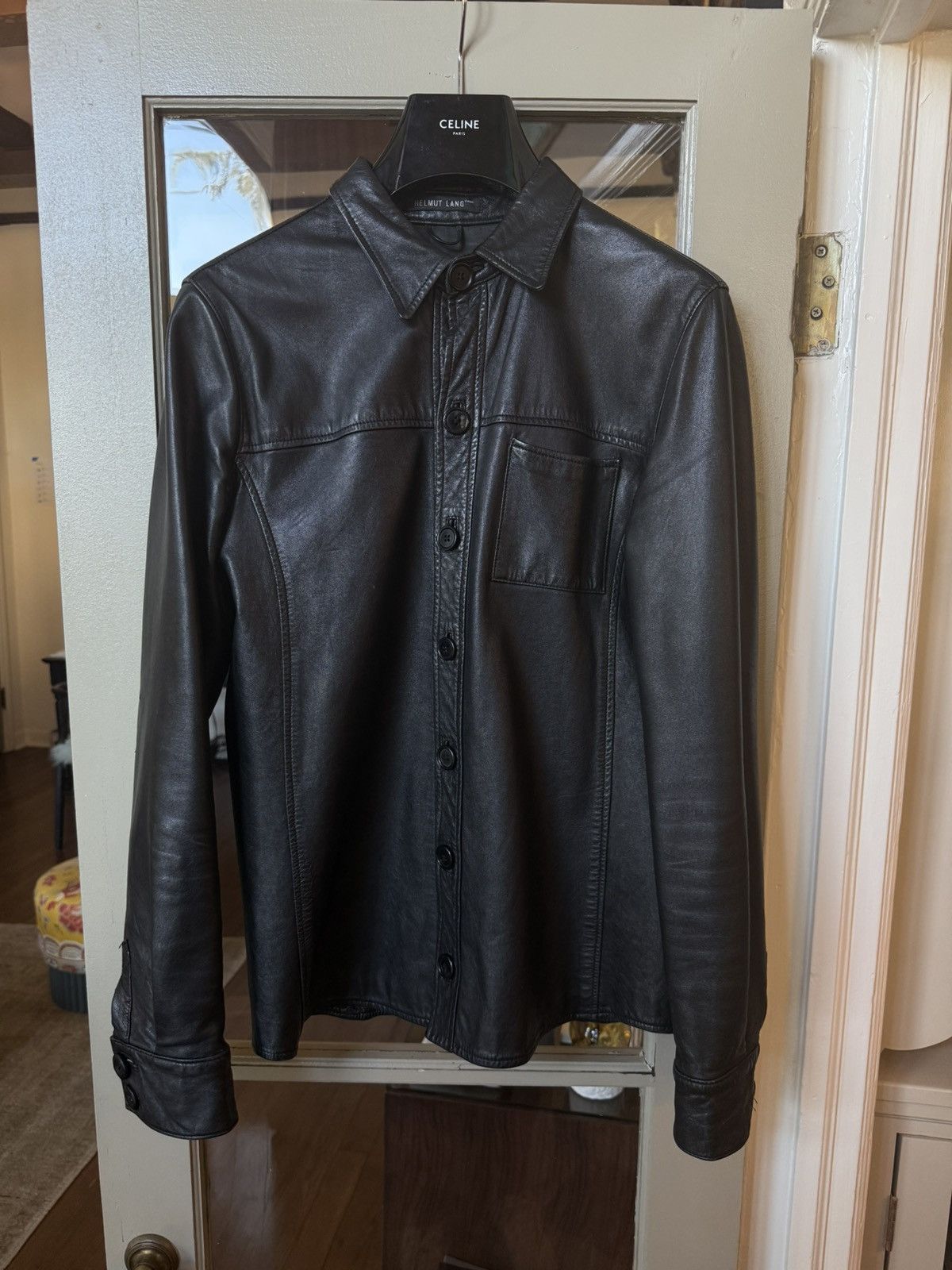 Helmut Lang Helmut Lang Vintage Leather Shirt Jacket — Late 1990s Size US S / EU 44-46 / 1 - 1 Thumbnail