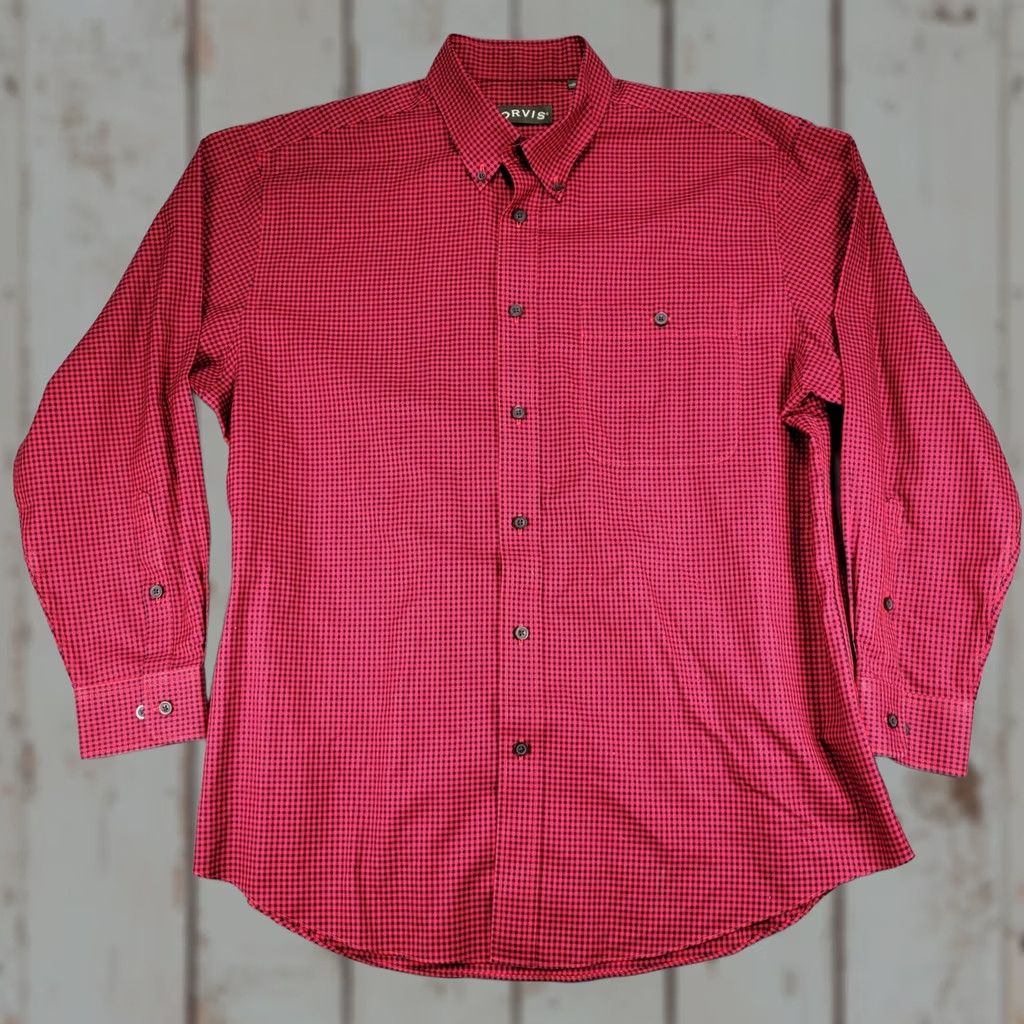 Orvis Orvis Red Black Gingham Check Wrinkle Free Button Down Shirt XL Mens Size US XL / EU 56 / 4 - 1 Thumbnail