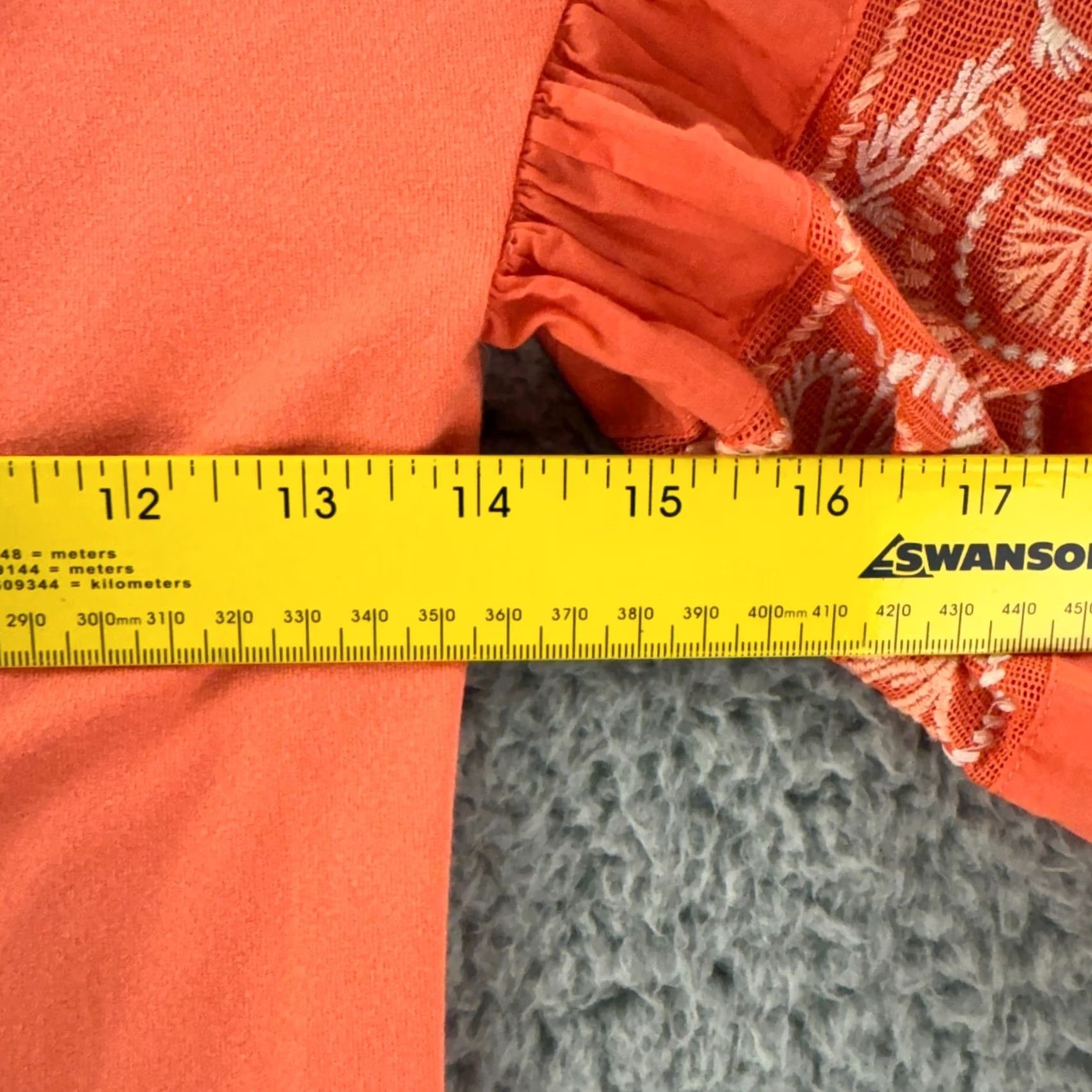 Free People Free People Rock With It Top Womens Small Orange Off Shoulder Embroidered Boho Size S / US 4 / IT 40 - 5 Thumbnail