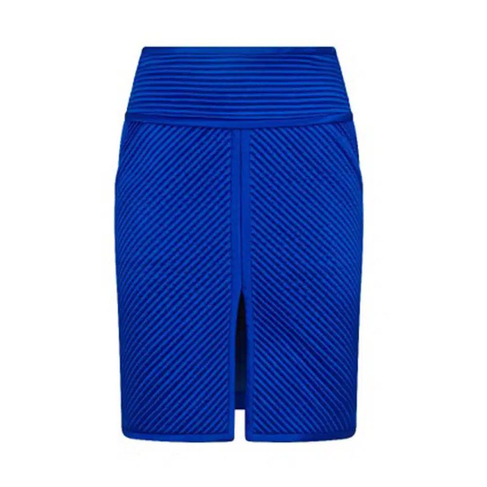 Tom Ford o1loc1c1024 GC5694 Pinstripe Quilted Satin Skirt in Blue Size 25" / US 0 / IT 36 - 1 Thumbnail
