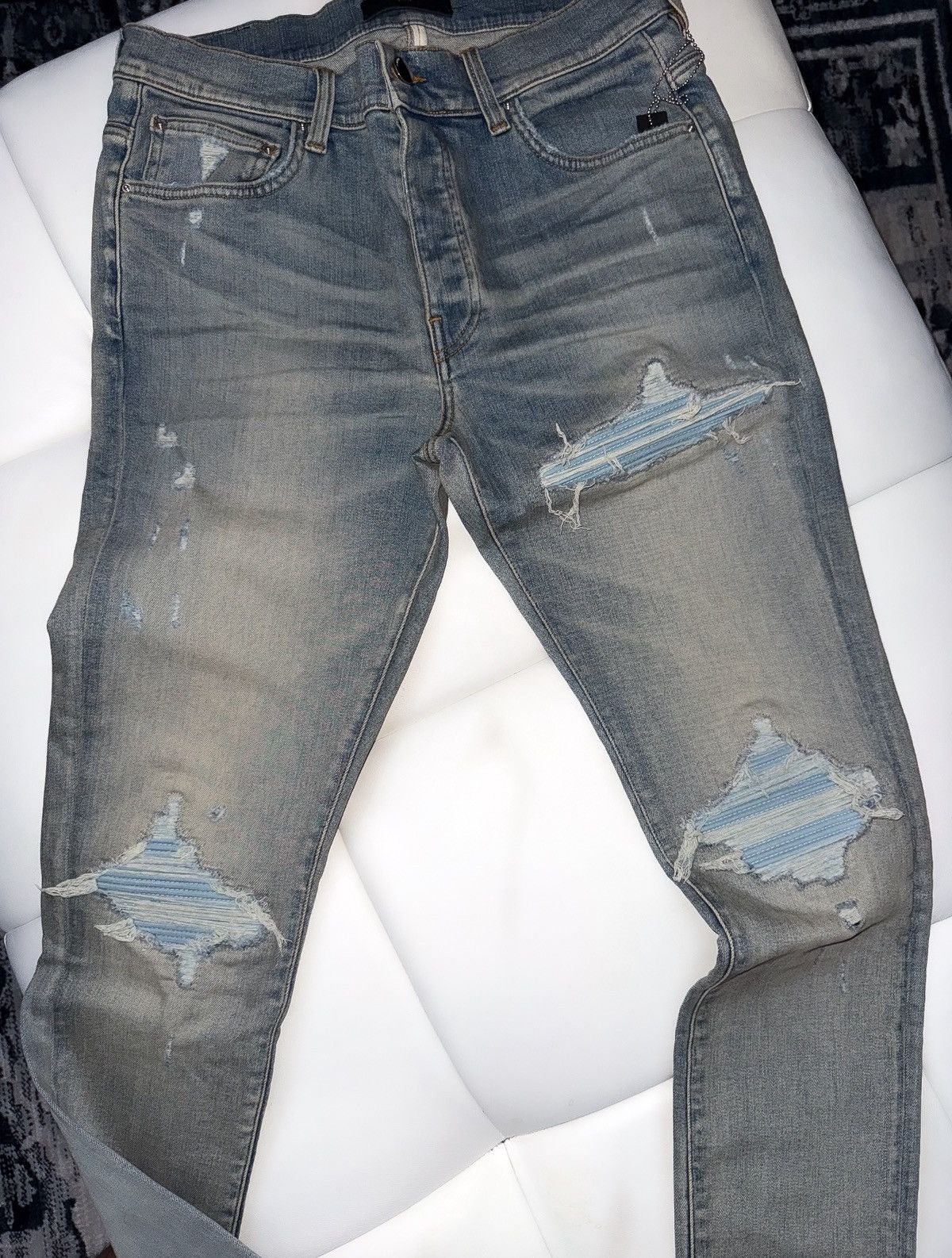 Amiri Amiri sky blue patch mx1 jeans 32 Size US 32 / EU 48 - 1 Thumbnail