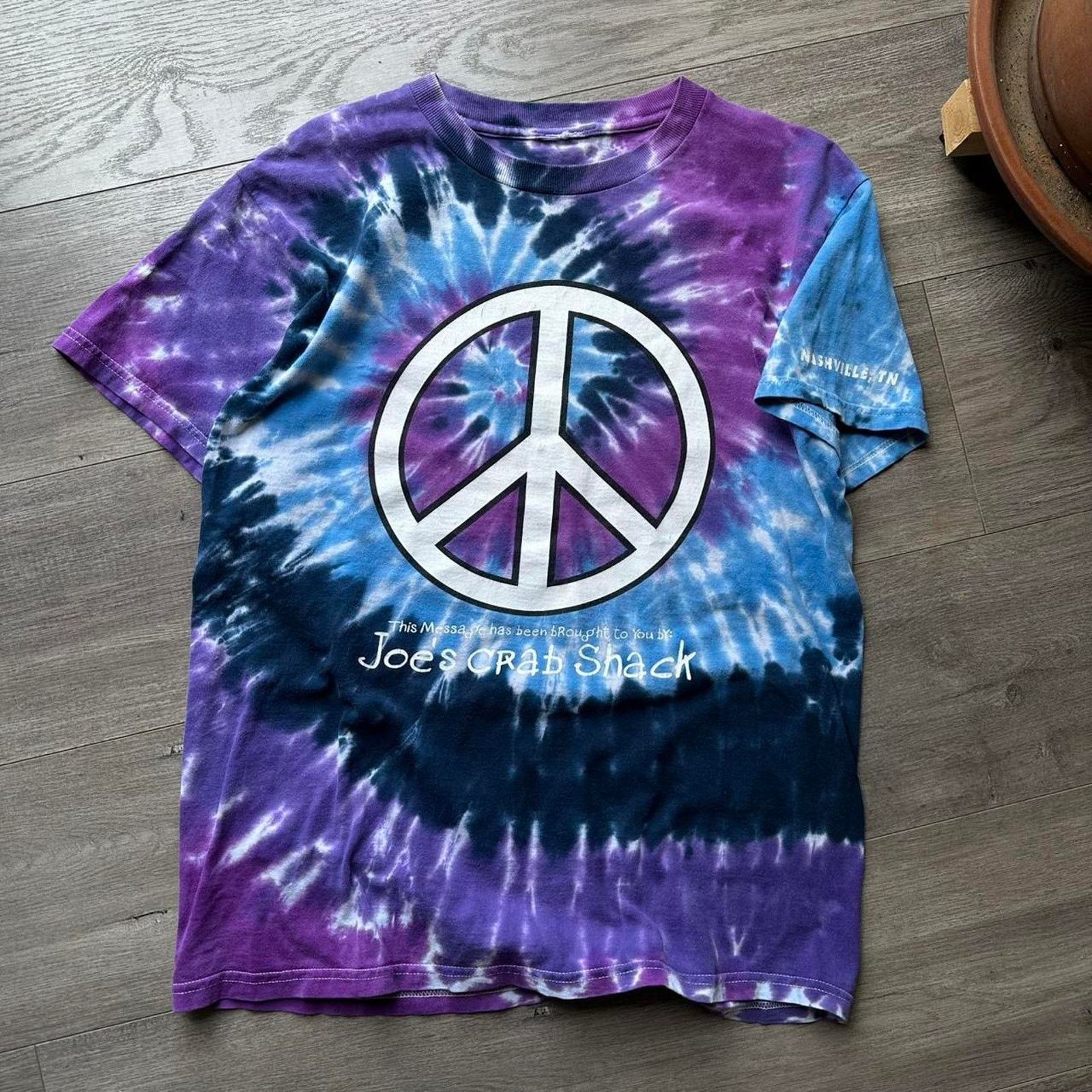 Vintage Vintage Joes Crab Shack Funny Peace Tie Dye Graphic Shirt Size US M / EU 48-50 / 2 - 1 Thumbnail