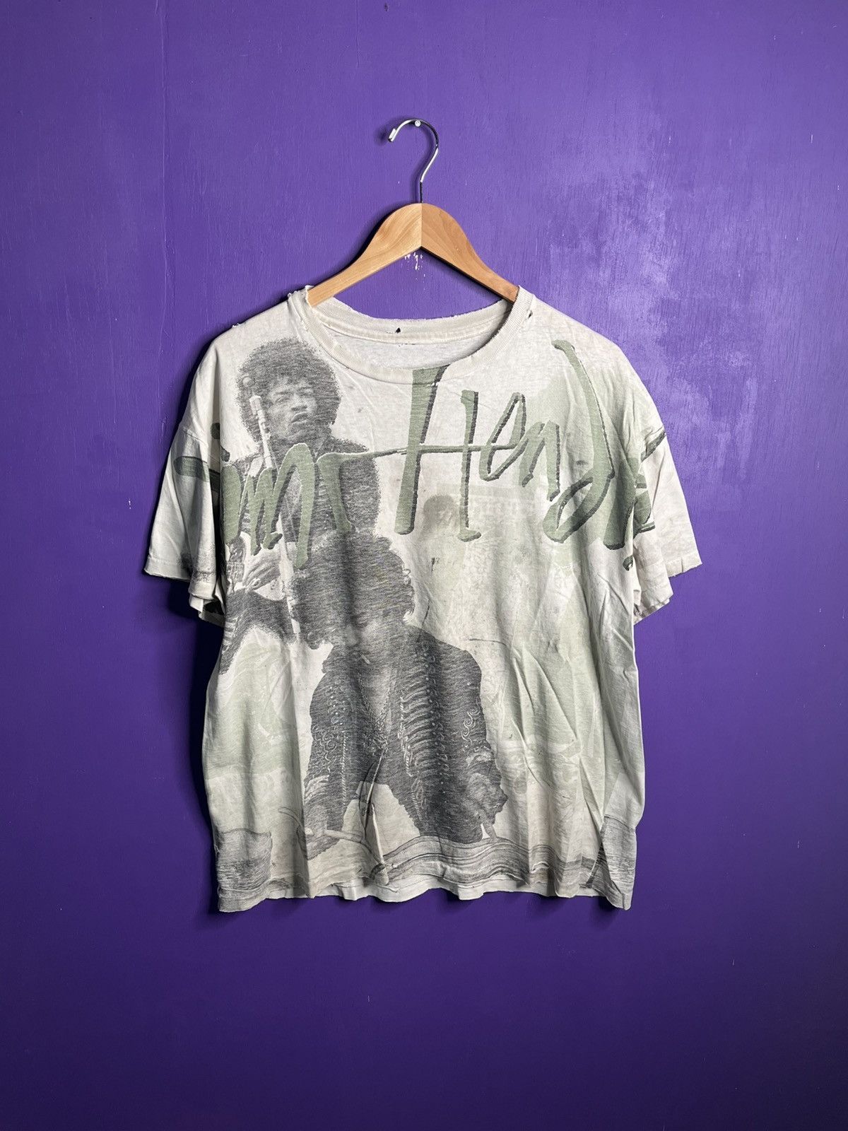 Band Tees × Vintage Vintage 90s Jimi Hendrix smoking AOP t-shirt Size US XL / EU 56 / 4 - 1 Thumbnail