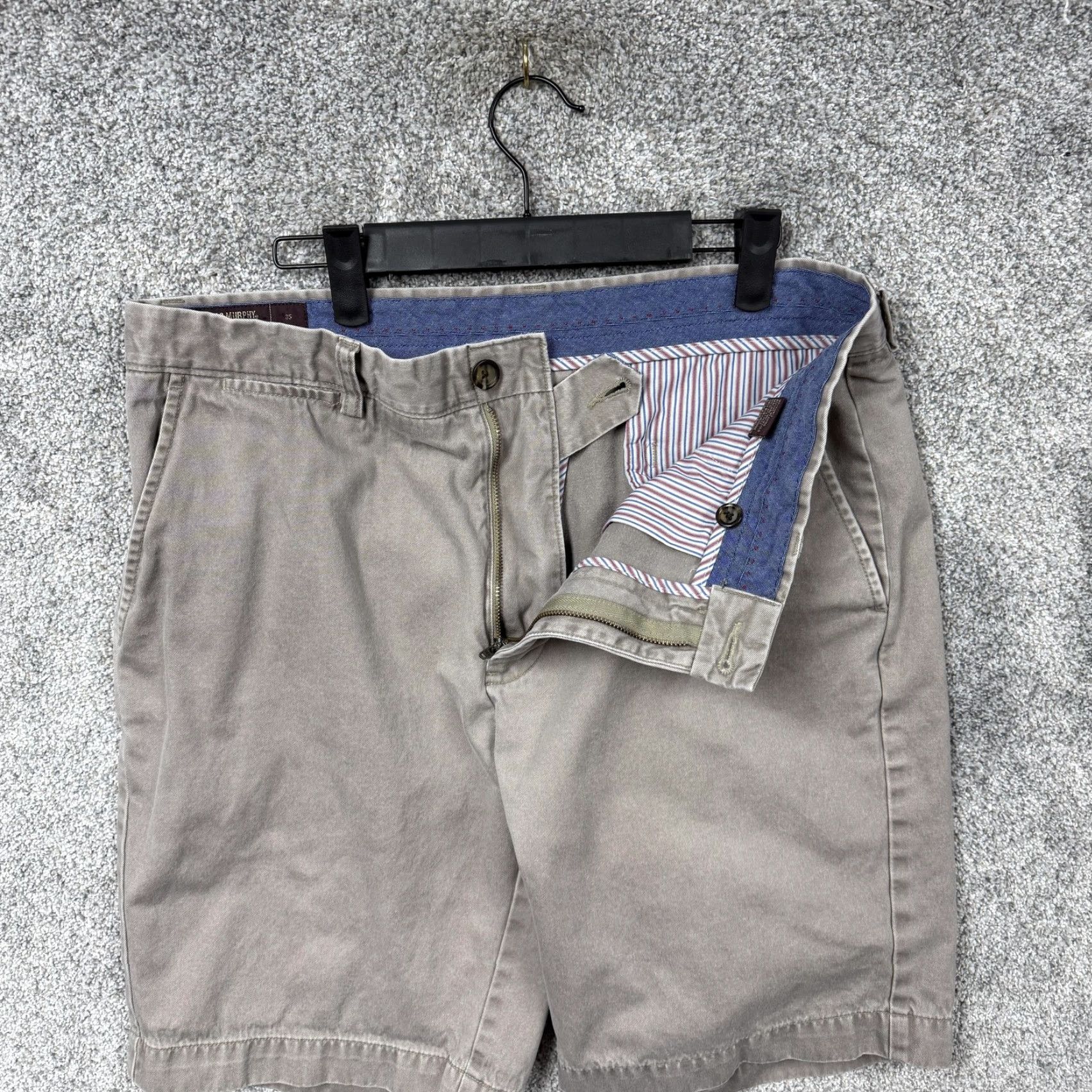 Johnston & Murphy Johnston & Murphy Chino Shorts Mens 35x10 Beige Stone Preppy Old Money Summer Denim? Size US 35 - 7 Thumbnail