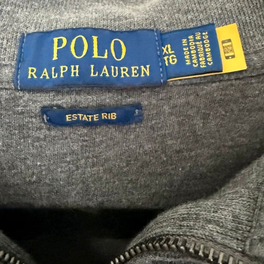 Polo Ralph Lauren Polo Ralph Lauren Estate-Rib Quarter Zip Pullover Sweater Gray XL Men Size US XL / EU 56 / 4 - 5 Thumbnail