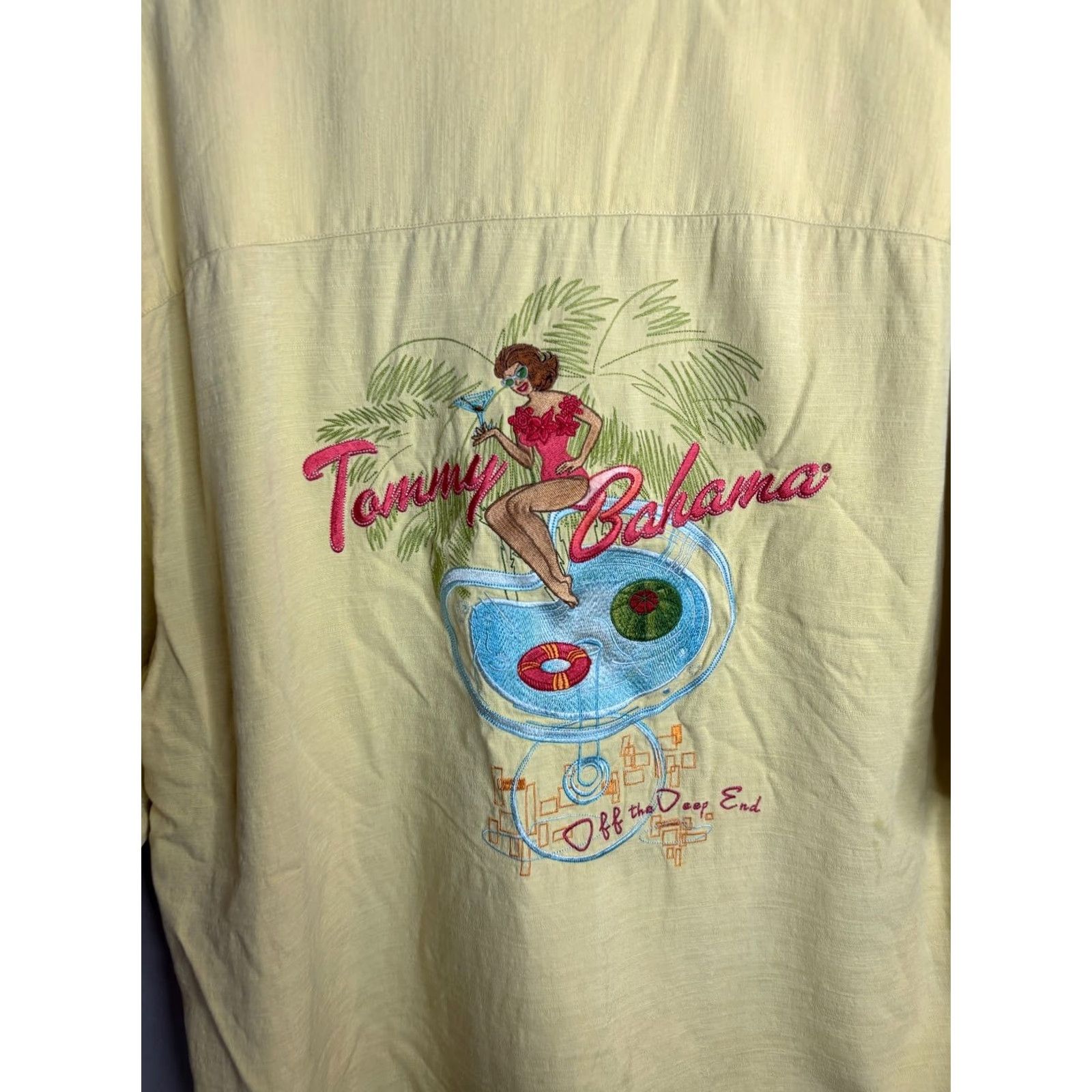 Tommy Bahama Tommy Bahama Shirt Mens L Yellow Silk Embroidered Off The Deep End Hawaiian 100% Silk Button-Up Short Sleeve 4147 Size US L / EU 52-54 / 3 - 2 Thumbnail