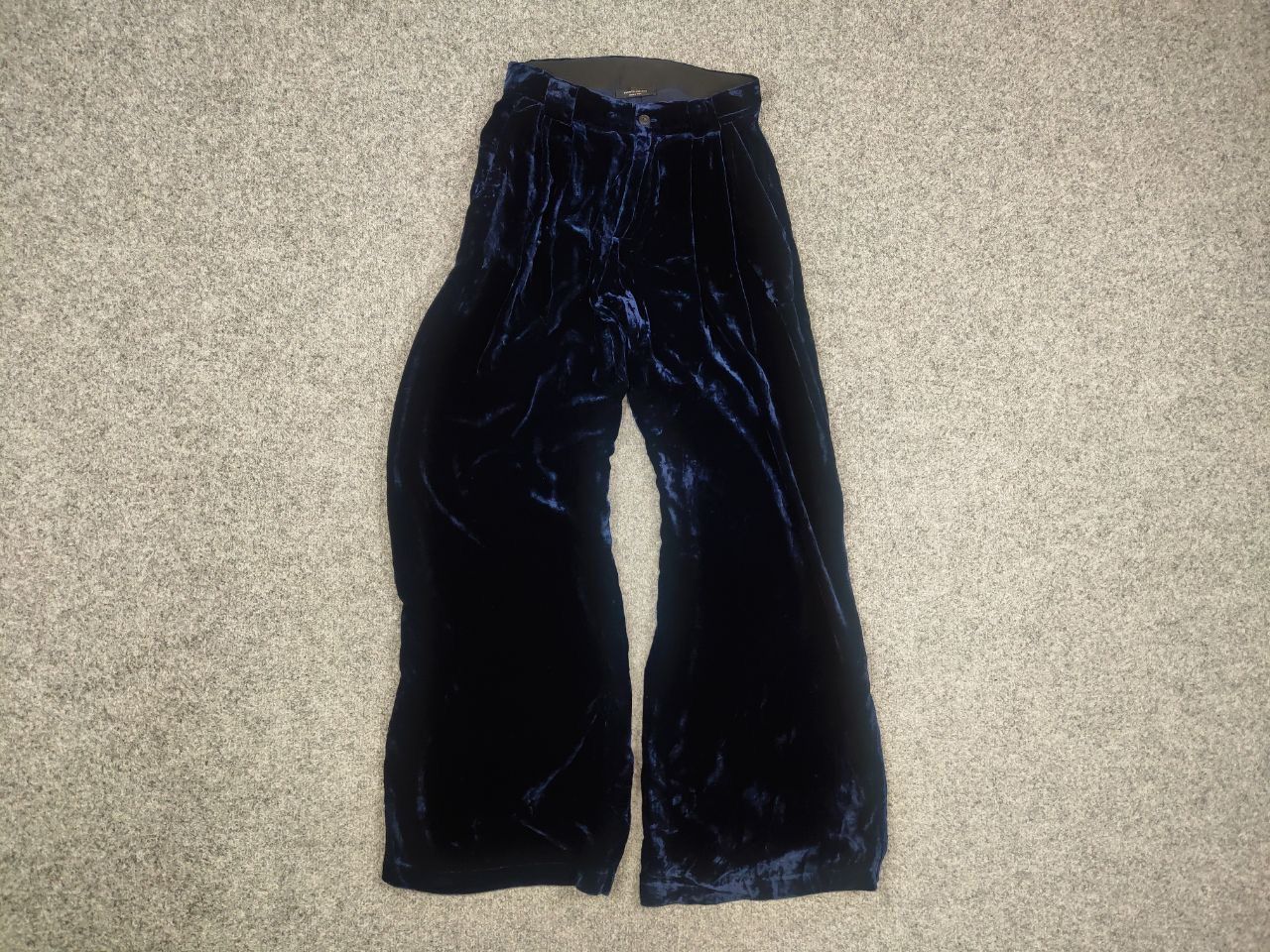 Roberto Collina Roberto Collina Italy Design Velour Wide Leg Dark Blue Pants Size 40" / US 18 - 6 Thumbnail