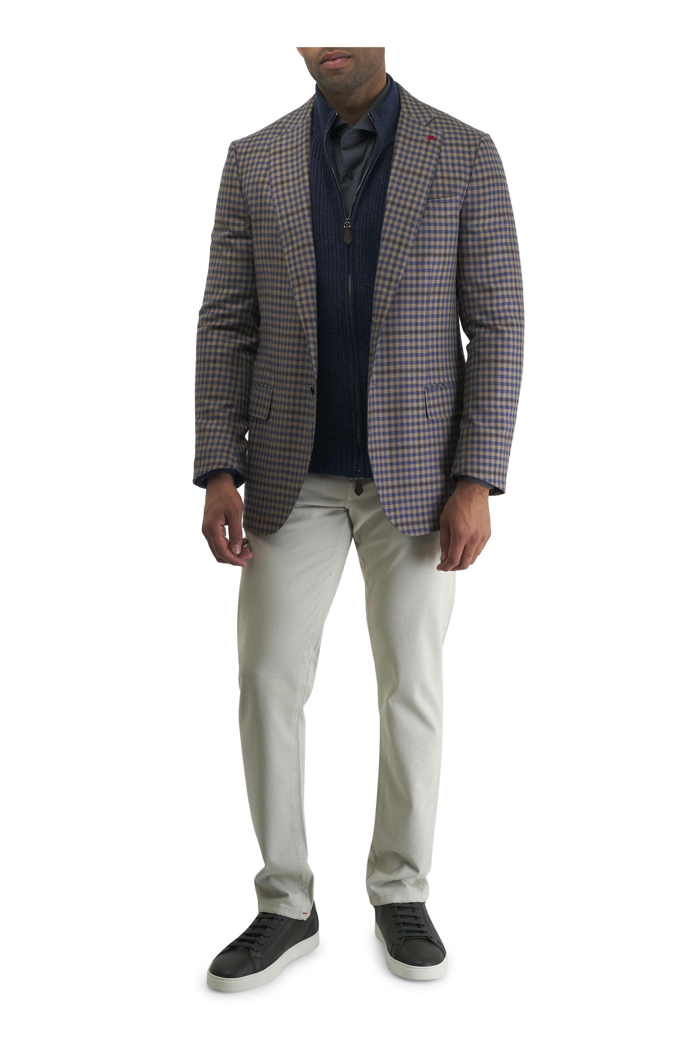 Isaia o1mtch0225 Check Sportcoat in Light Brown/Blue Size US M / EU 48-50 / 2 - 3 Thumbnail