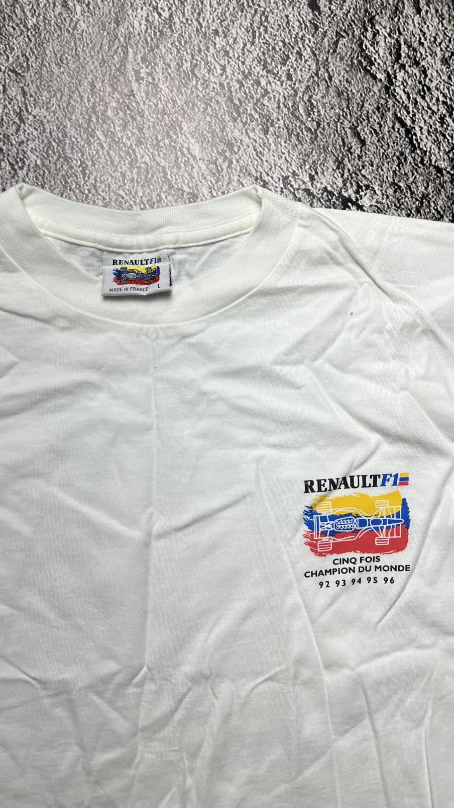 Formula 1 1996 Formula 1 uno Renault champions du monde vintage tee Size US L / EU 52-54 / 3 - 4 Thumbnail