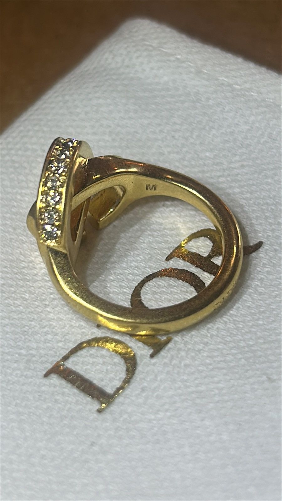 Dior Dior CD LOCK RING Gold-Finish Metal and Silver-Tone Crystal Size ONE SIZE - 4 Thumbnail