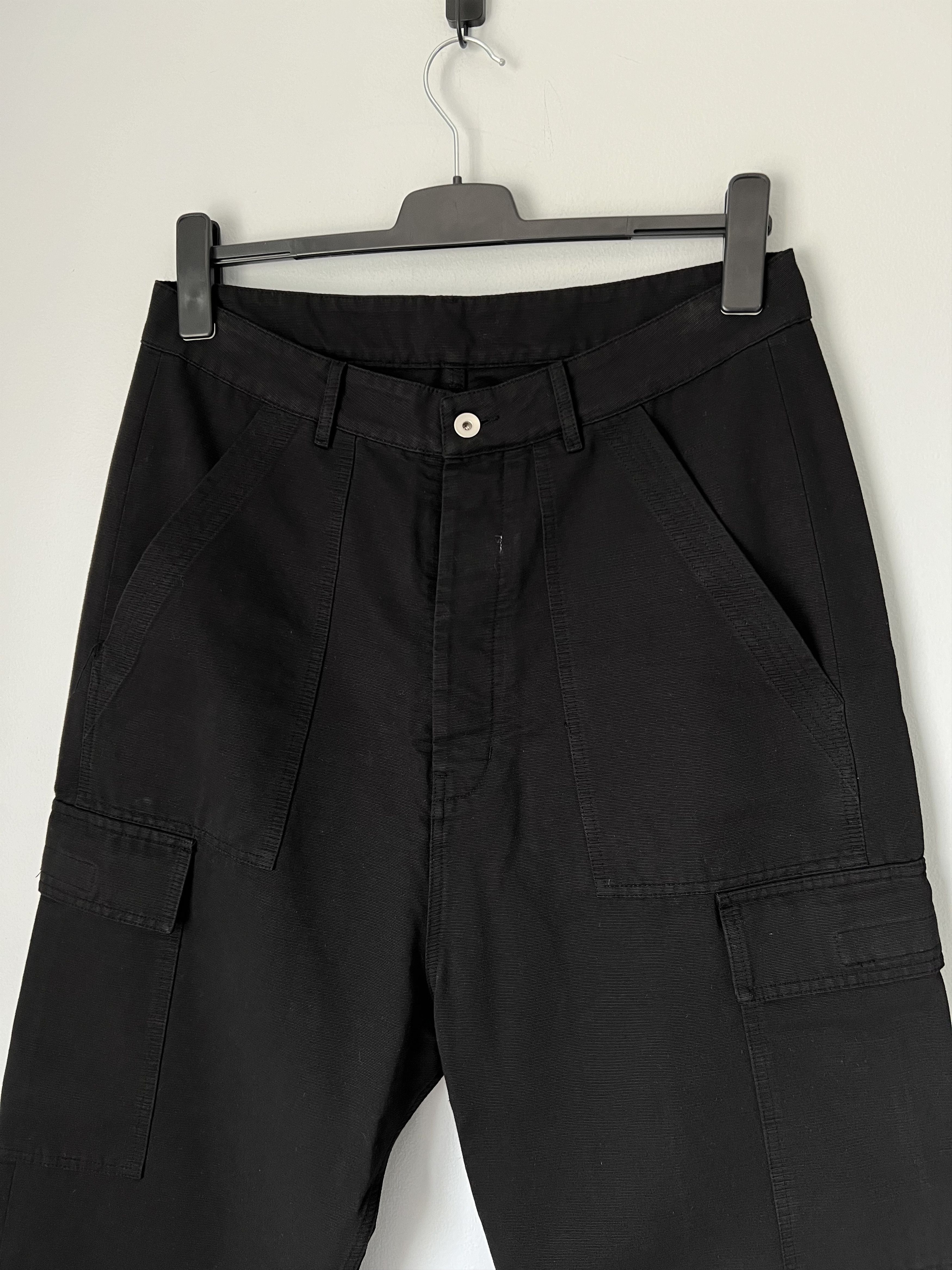 Rick Owens Drkshdw Rick Owens DRKSHDW Cargo Trousers in Black Size US 37 - 2 Thumbnail