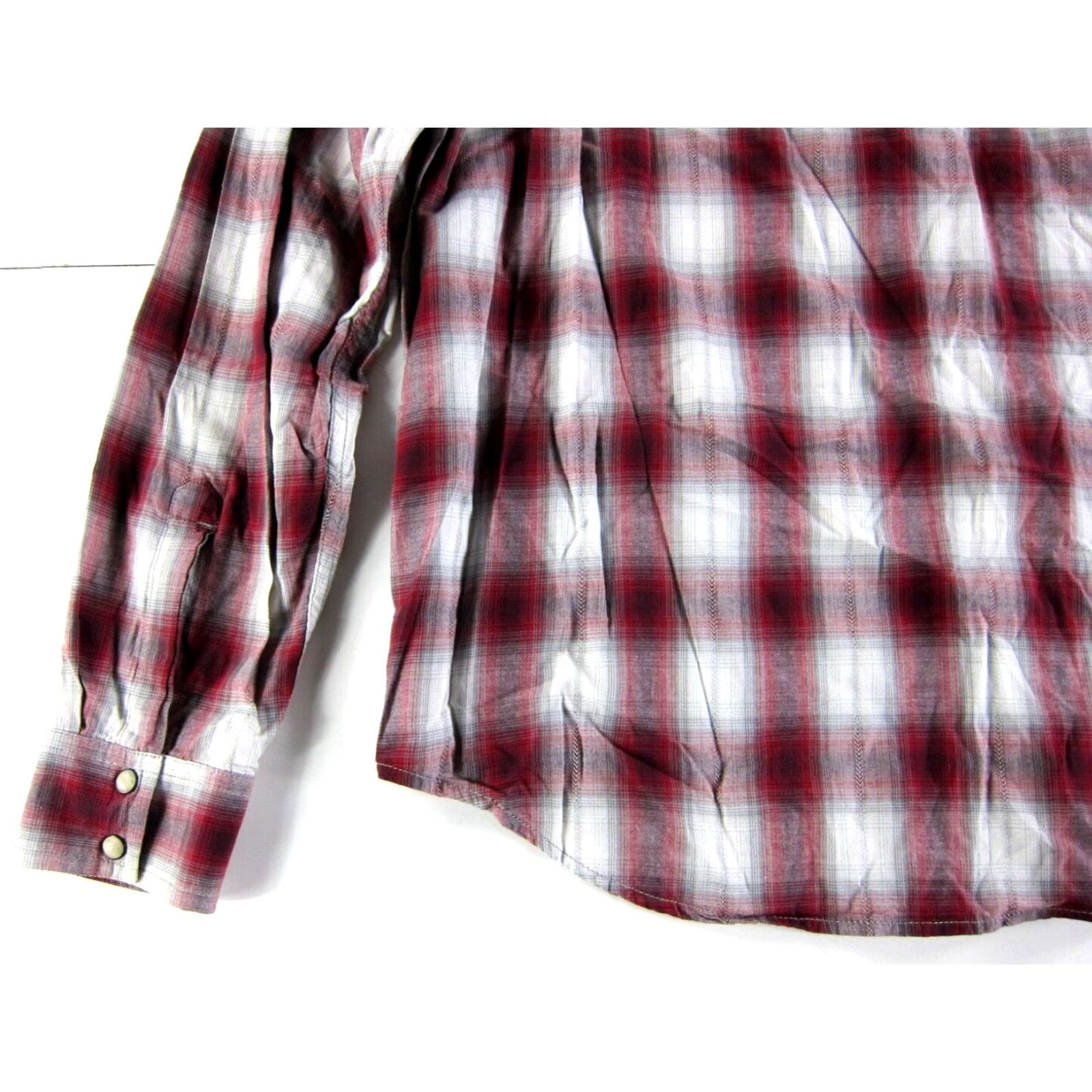 Lucky Brand Lucky Brand 100% Cotton Red White Grey Plaid Long Sleeve Snap Western Shirt L Shirt Size US L / EU 52-54 / 3 - 6 Thumbnail