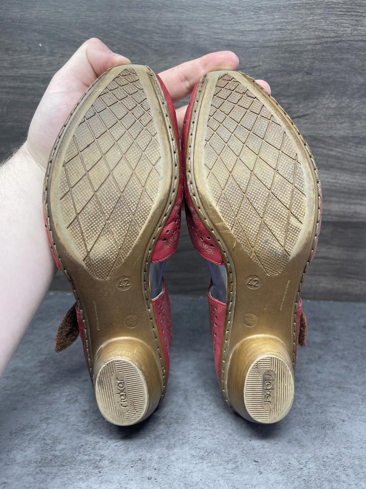 Rieker Rieker Mirjam 53 Shoes Womens Size 11 (42) Red Leather Size US 11 / IT 41 - 8 Thumbnail