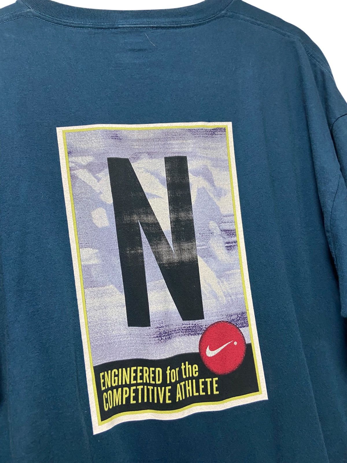 Nike × Vintage Vintage 90s Nike Spell Out Engineered T Shirt Size XL Size US XL / EU 56 / 4 - 7 Thumbnail