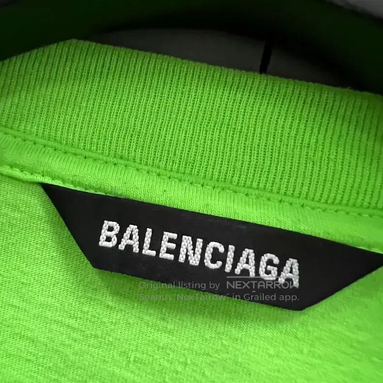Balenciaga Balenciaga Green Multilingual Language Printed Short Sleev Size US XS / EU 42 / 0 - 5 Thumbnail