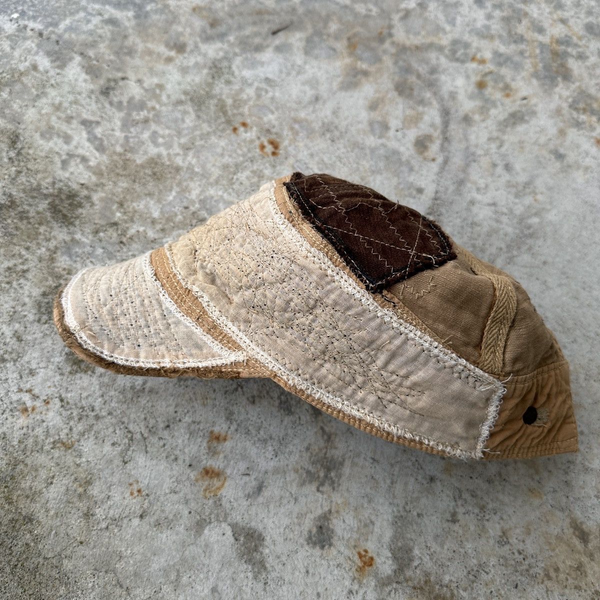 Kapital Sahara Desert Boro Sashiko Patchwork Trashed Conductor hat Size ONE SIZE - 10 Thumbnail