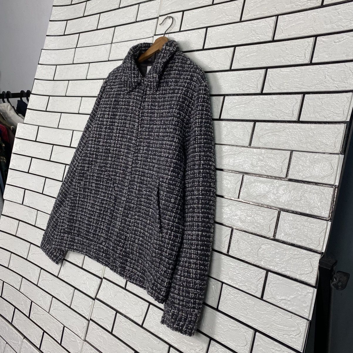 Japanese Brand Vintage Bomber Jacket Knit Design H&M Wool Issey Miyake Size US L / EU 52-54 / 3 - 3 Thumbnail