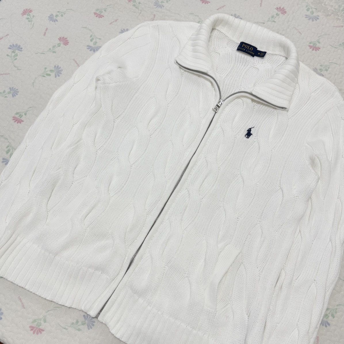 Polo Ralph Lauren Polo Ralph Lauren Big Cable Knit Zip Up Sweater Size M / US 6-8 / IT 42-44 - 3 Thumbnail
