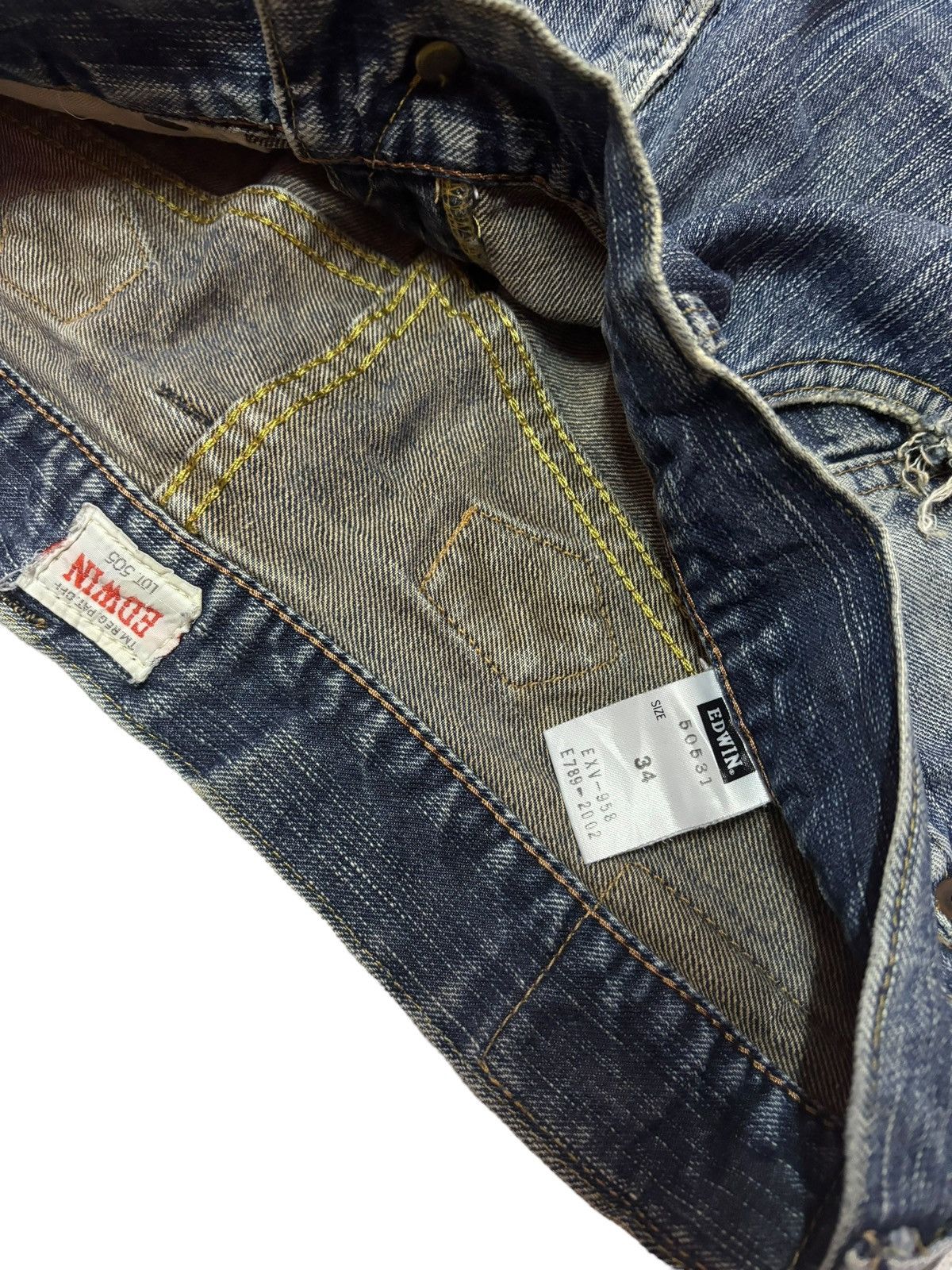Edwin Vtg 90s Edwin Buckle Orange Tags Short Jeans Size US 36 / EU 52 - 7 Thumbnail