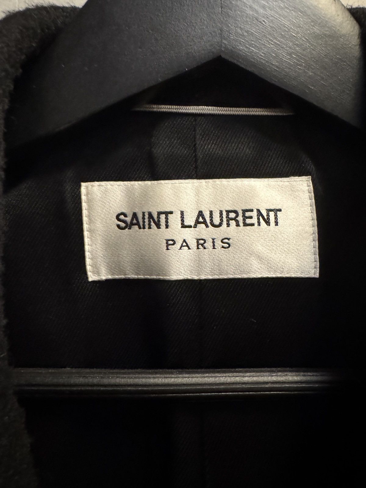 Saint Laurent Paris Wool mohair blend wide shoulder double breasted blazer Size 48R - 2 Thumbnail