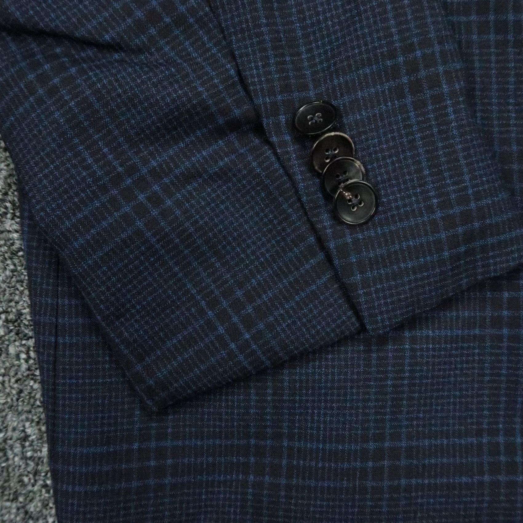 Hugo Boss HUGO BOSS Blazer Mens 38R Blue Glen Plaid Drago Wool 2 Piece Regular Notch Lapel Double-Vented Size 38R - 7 Thumbnail
