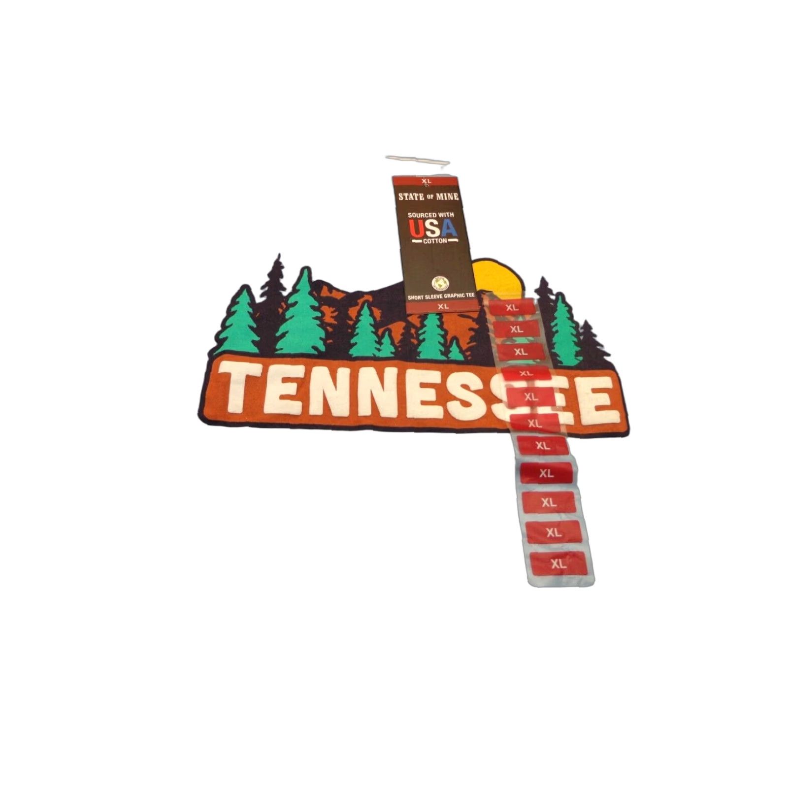 Vintage State of Mine T-Shirt Tennessee Mountain Graphic Blue XL Men Size US XL / EU 56 / 4 - 1 Thumbnail