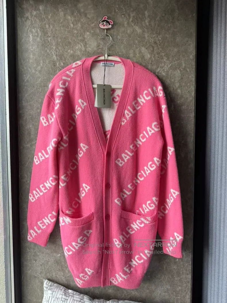 Balenciaga Balenciaga Pink Bulletproof Plaid Logo Open Cardigan Size US S / EU 44-46 / 1 - 1 Thumbnail