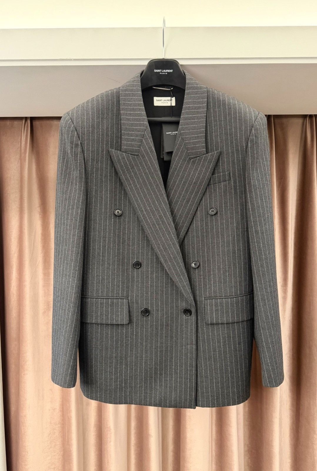 Saint Laurent Paris Saint Laurent 2024 Runway Flannel Double-Breasted Men’s Suit Size 52S - 1 Thumbnail