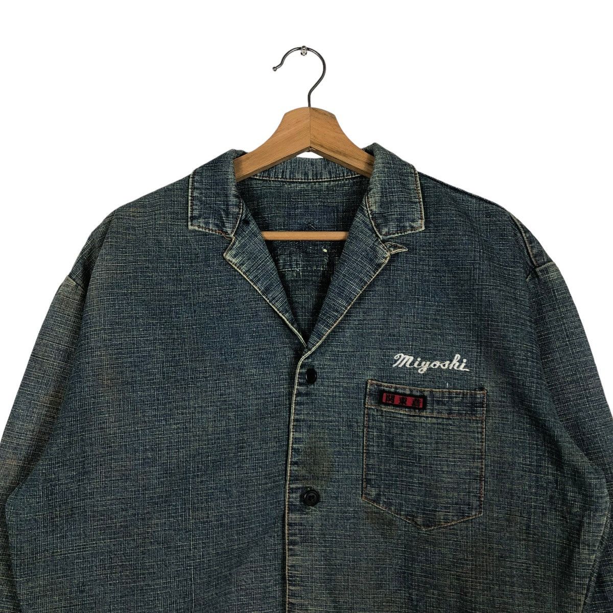 Japanese Brand 🔥CROPPED DENIM BIKER JACKET MIYOSHI JAPAN ISSEY MIYAKE Size US M / EU 48-50 / 2 - 5 Thumbnail