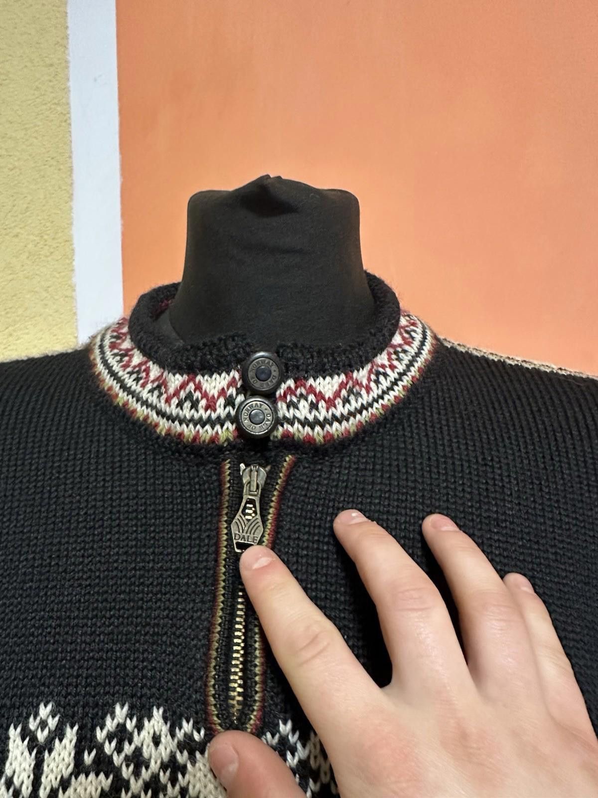 DALE OF NORWAY Mens Zip Neck Jumper Sweater L Black