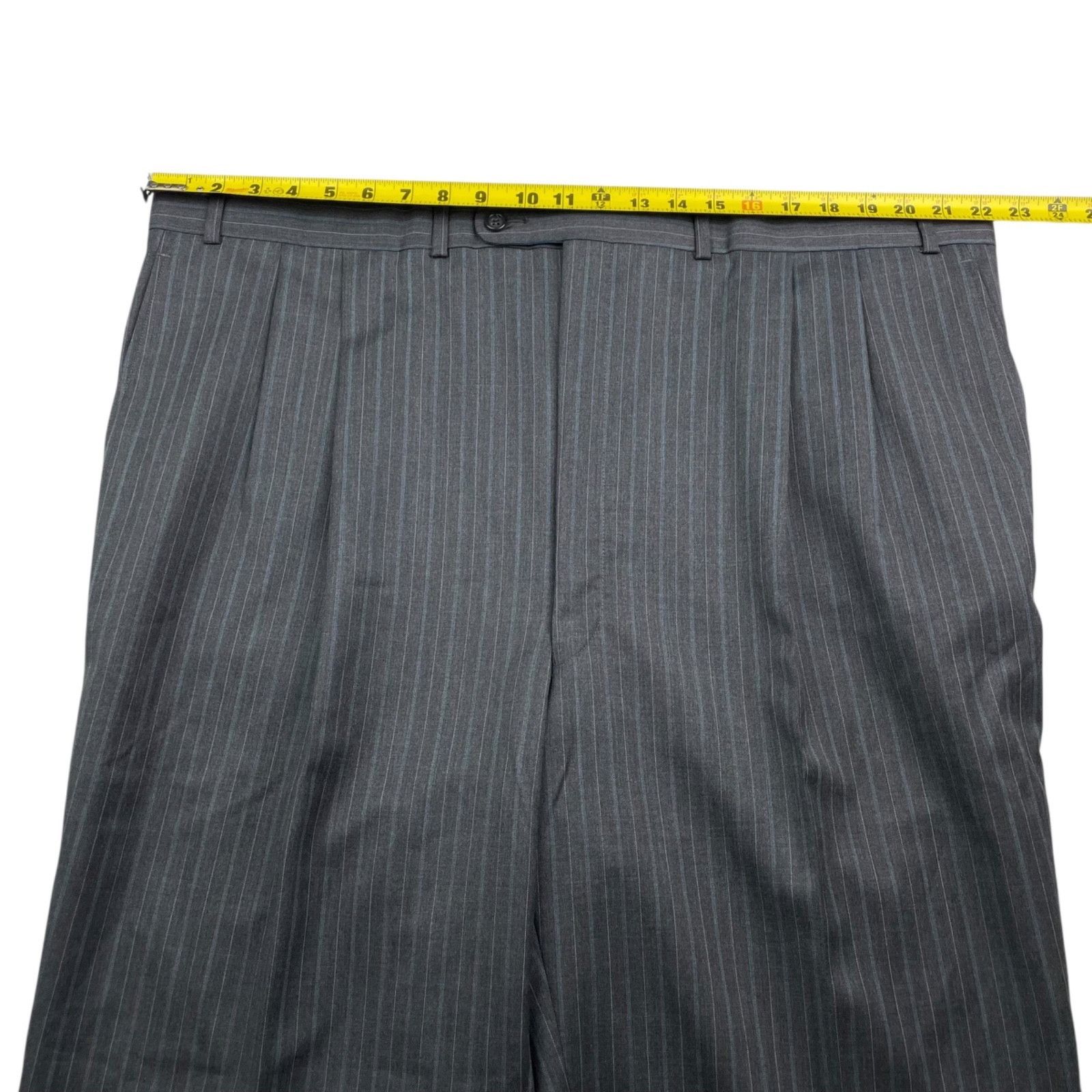 Jack Victor Jack Victor Men's Powell 100% Wool 2-Button Suit Gray Stripe Size 48R - 20 Thumbnail