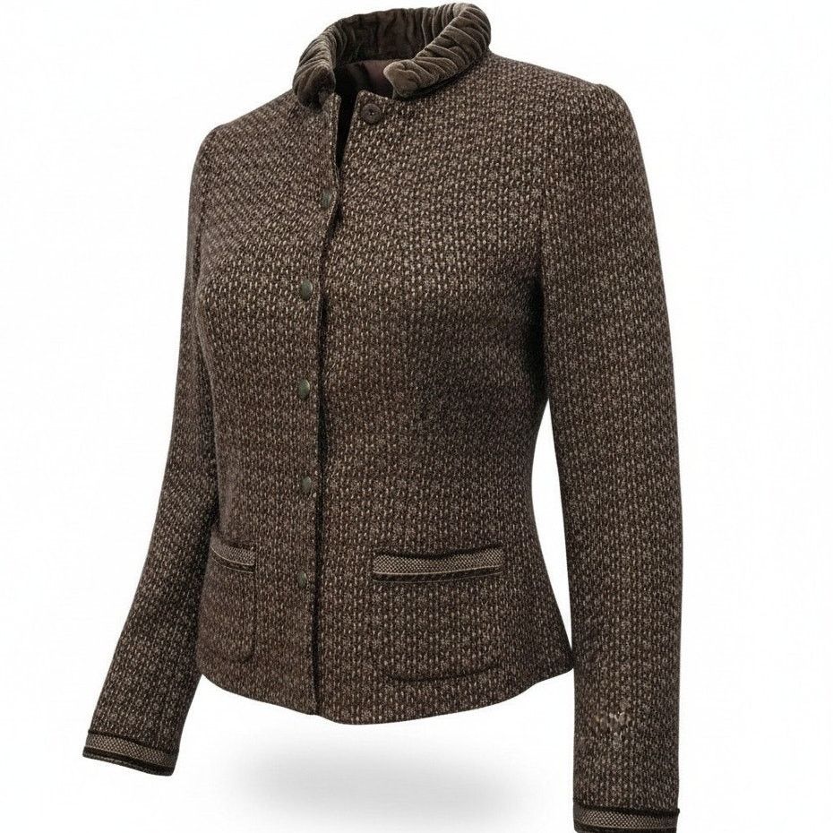 Elie Tahari Elie Tahari Tweed Blazer Jacket Velvet Trim Reversible XS/S Size XS / US 0-2 / IT 36-38 - 1 Thumbnail