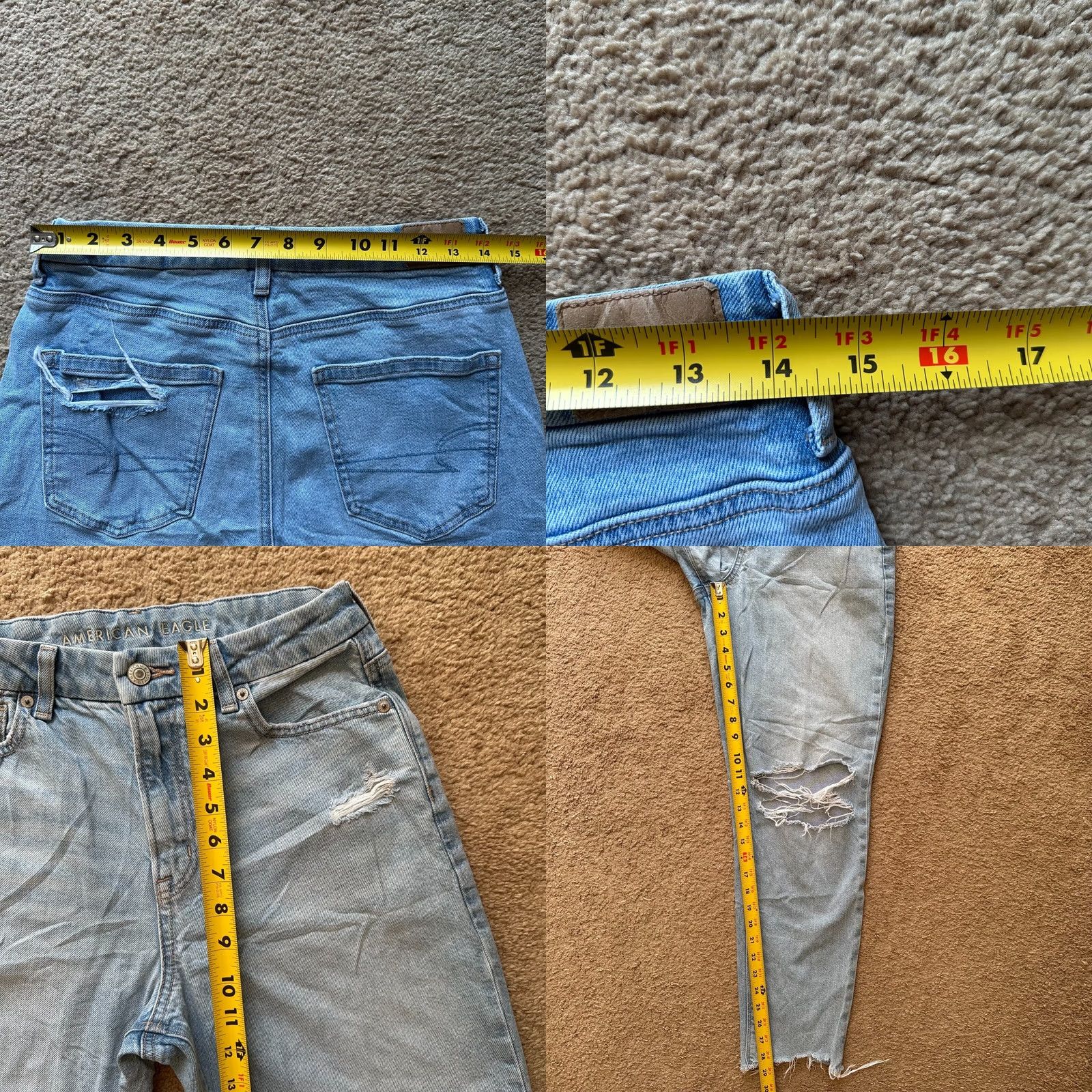 American Eagle Outfitters American Eagle Jeans Womens 6 Mom Jean Distressed Mid Rise Blue Size 28" / US 6 / IT 42 - 8 Thumbnail