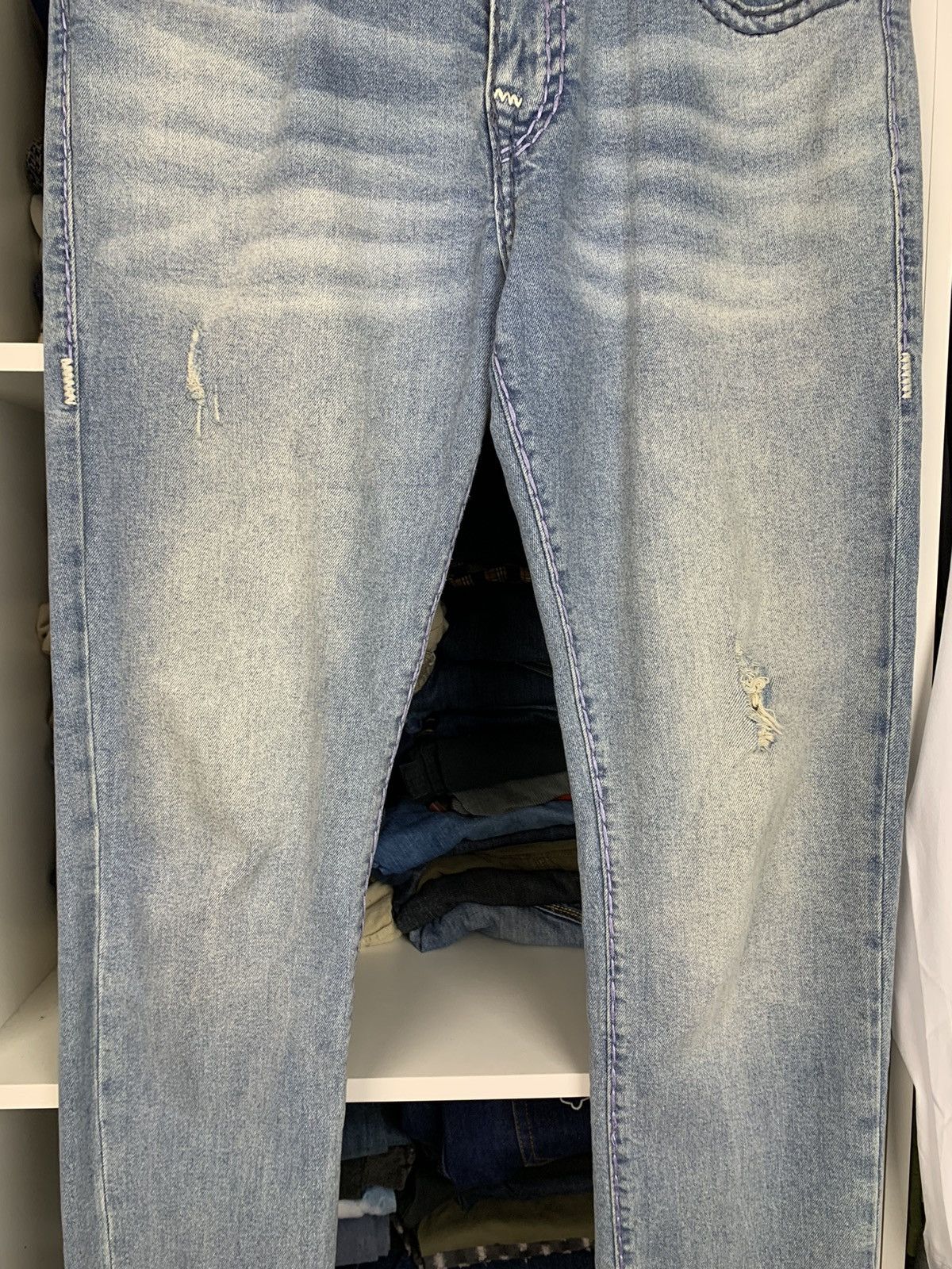 True Religion Rocco Relaxed Skinny Distressed Denim Jeans
