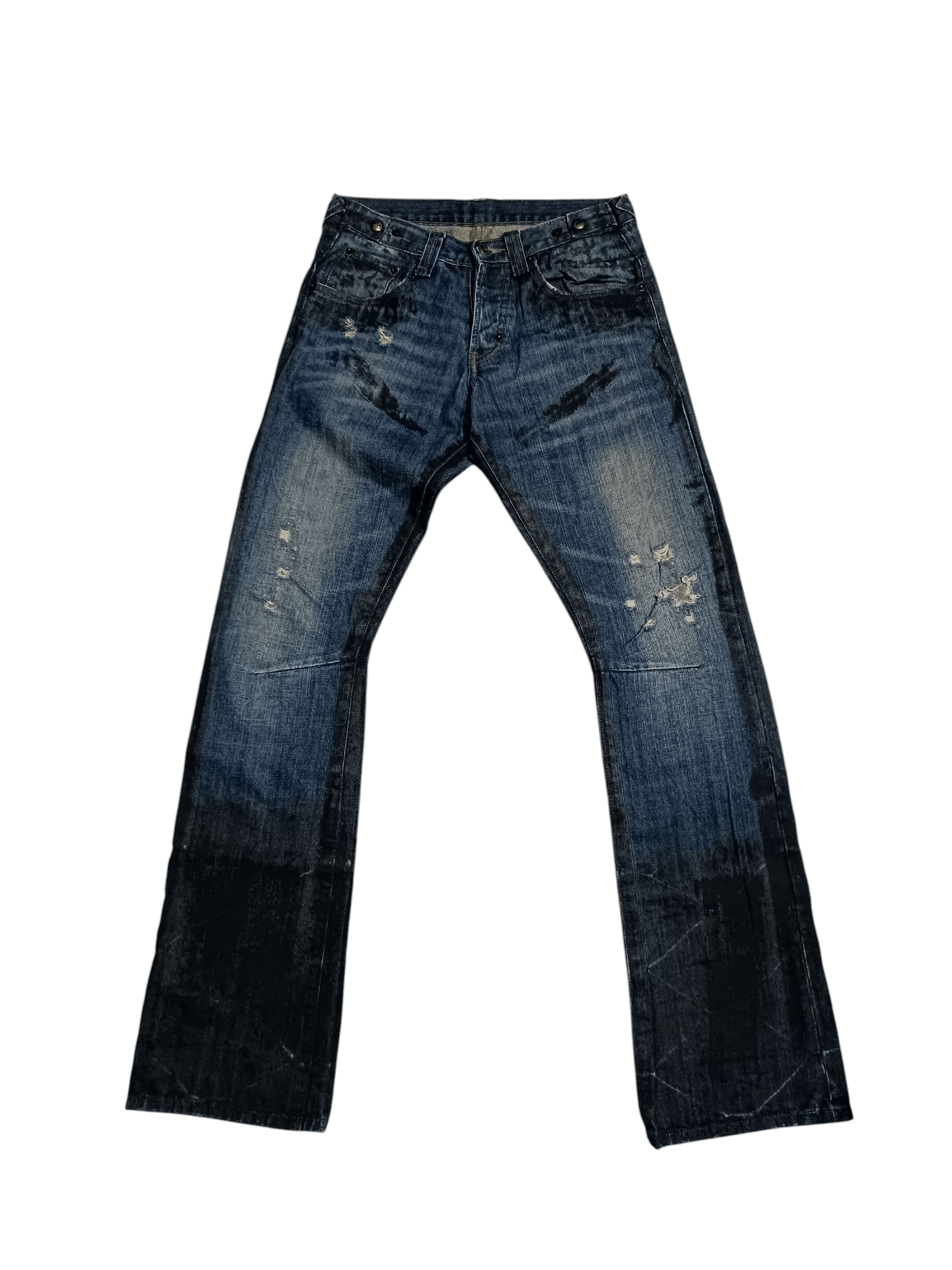 Prps Noir Japanese Denim Distressed Thrashed Crop Fit