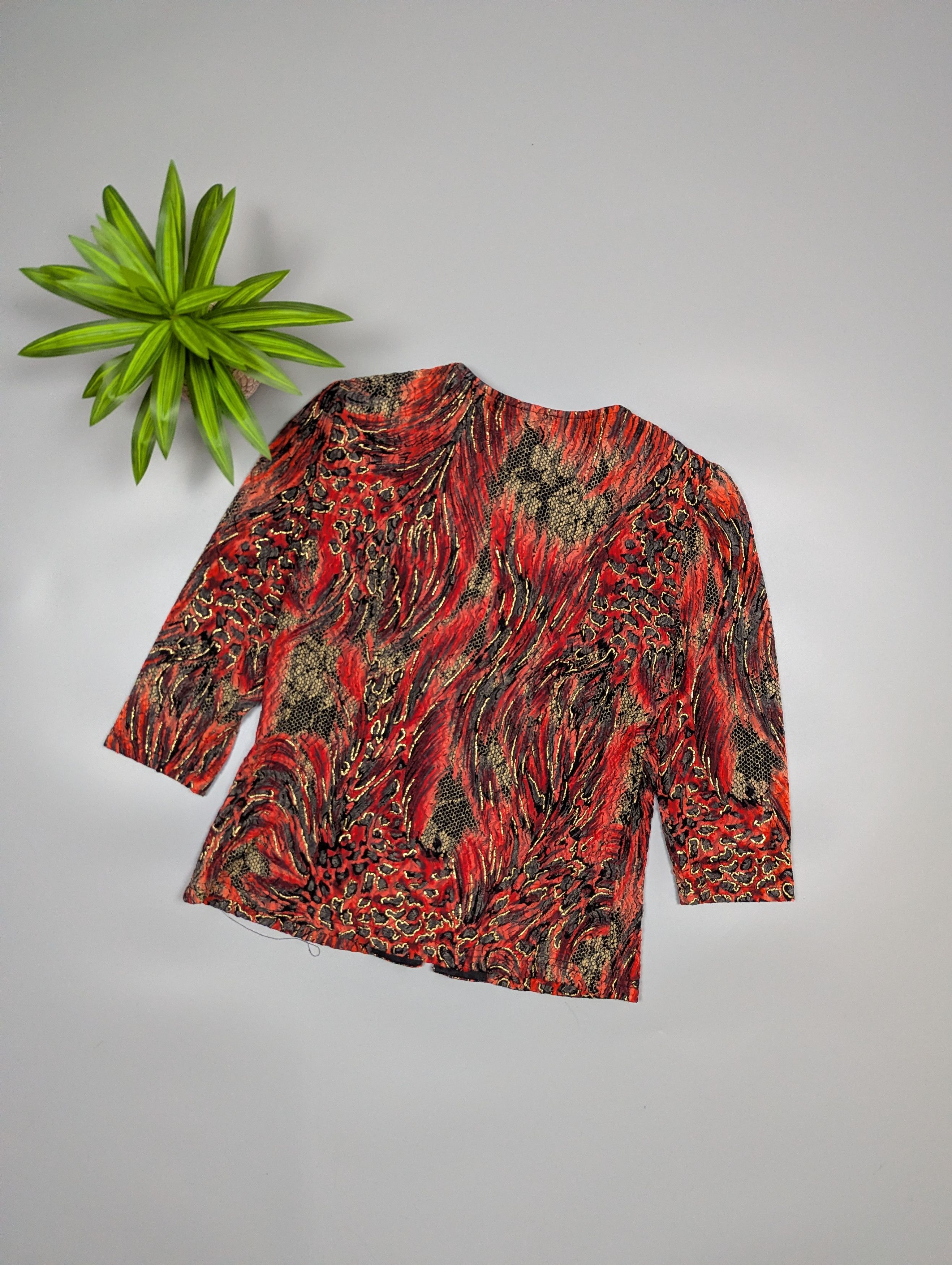 Joseph Ribkoff Vintage Joseph Ribkoff Zip Top Jacket Red Black Gold Size XL / US 12-14 / IT 48-50 - 12 Thumbnail