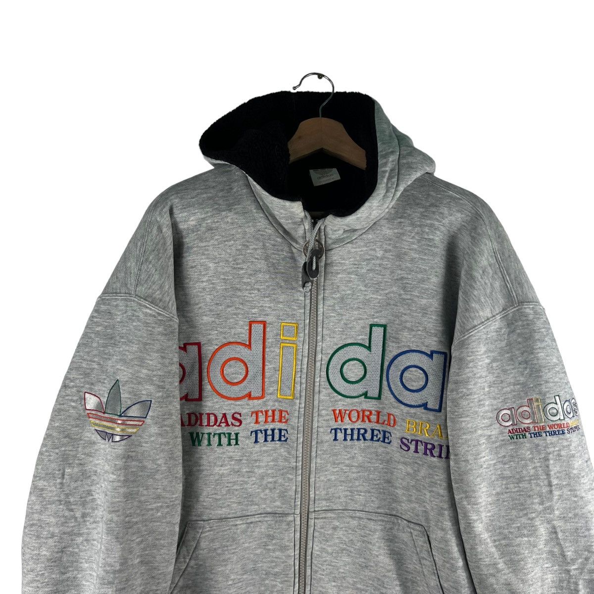 Adidas 🔥VTG ADIDAS HOODIE JACKET BIG LOGO COLOUR BLOCK STREETWEAR Size US M / EU 48-50 / 2 - 2 Thumbnail
