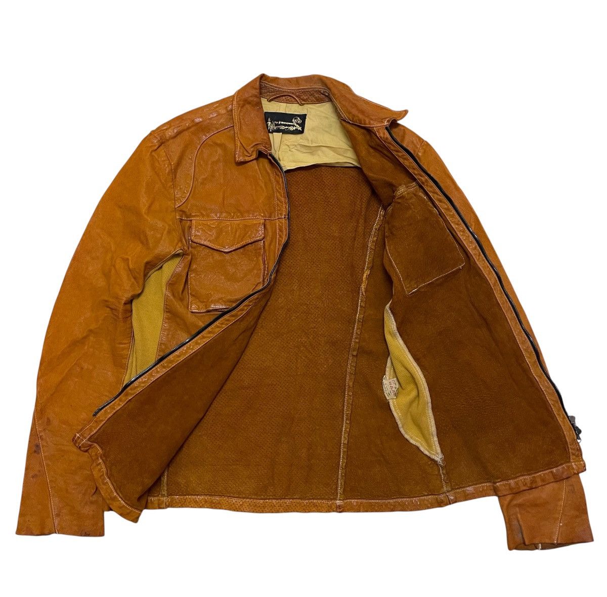 Japanese Brand Kyoji Maruyama Cowhide Leather Mesh Hybrid Jacket Size US M / EU 48-50 / 2 - 3 Thumbnail