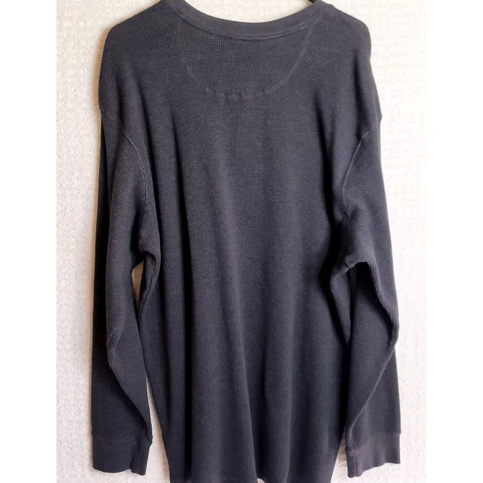 Vintage Outdoor Life Field Thermal Henley Shirt Men's 2XL Black Cotton Long Sleeve Shirt Size US XXL / EU 58 / 5 - 4 Thumbnail