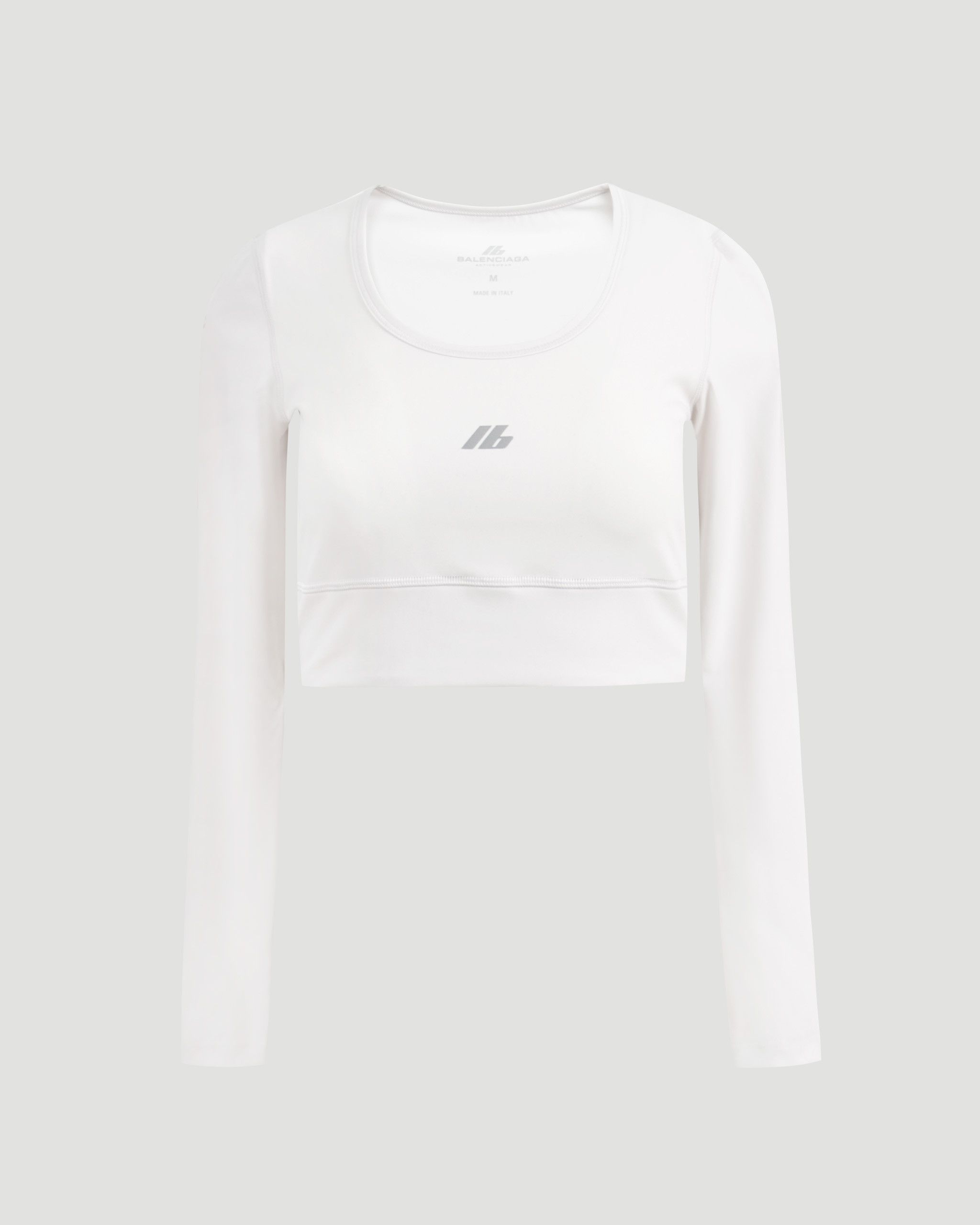 Balenciaga o1tr1nto1025 Activewear Long Sleeve Sports Bra in Ivory Size S / US 4 / IT 40 - 1 Thumbnail