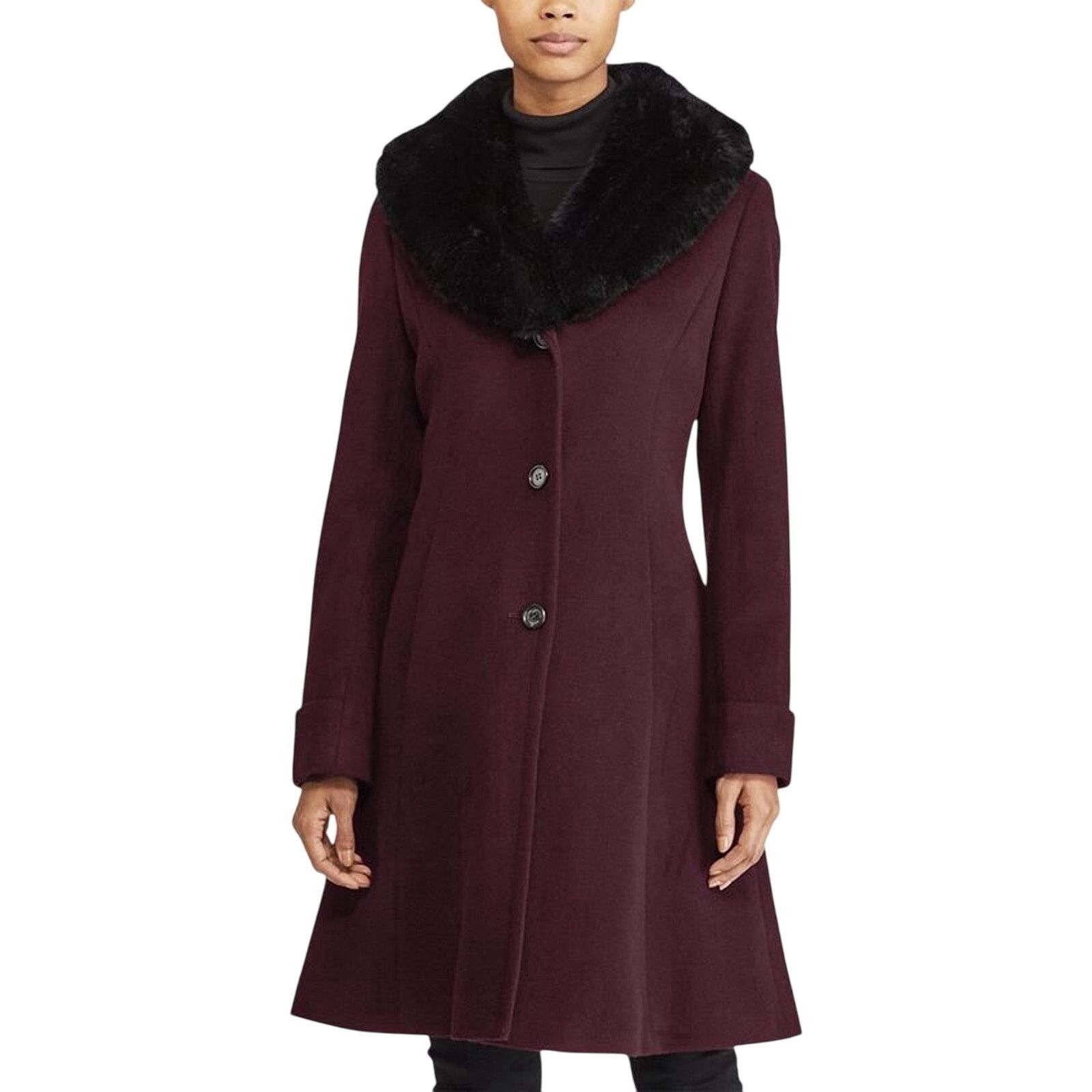 Lauren Ralph Lauren Ralph Lauren Coat Black Faux-Fur-Collar Women’s Size 10 Size L / US 10 / IT 46 - 1 Thumbnail